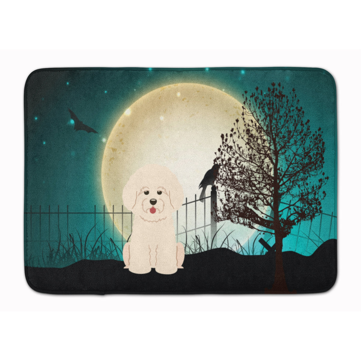 Caroline'S Treasures Halloween Scary Bichon Frise Floor Mat, 19 X 27, Multicolor