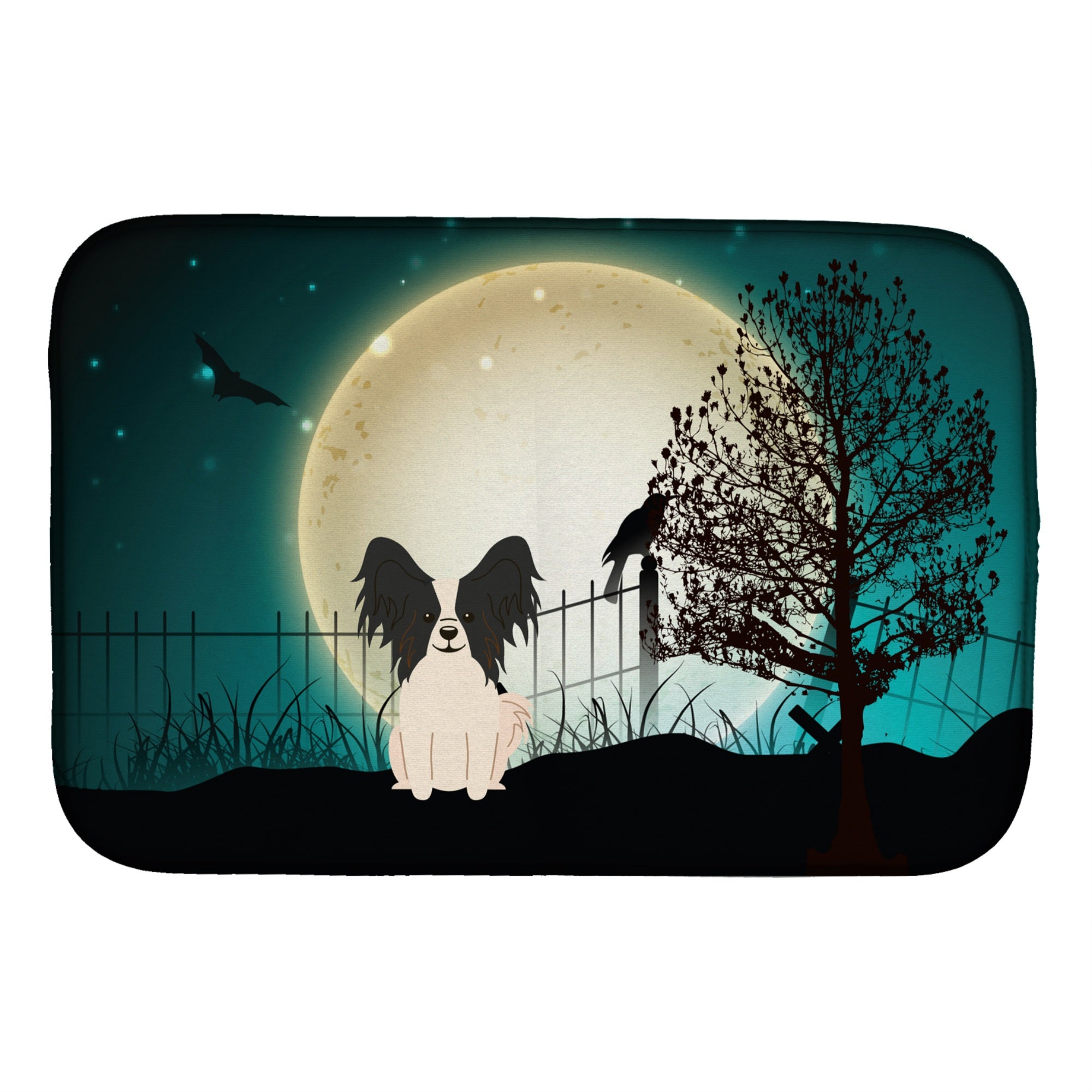 Caroline'S Treasures Halloween Scary Papillon Dish Drying Mat, 14 X 21