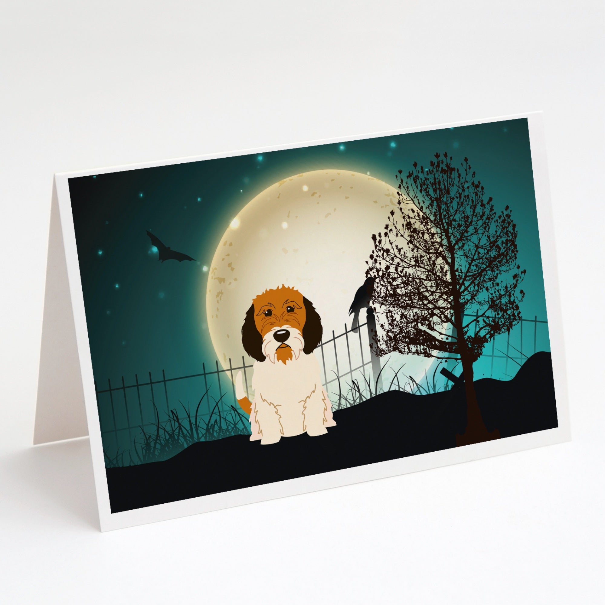 Halloween Scary Petit Basset Griffon Veenden Greeting Cards And Envelopes Pack Of 8