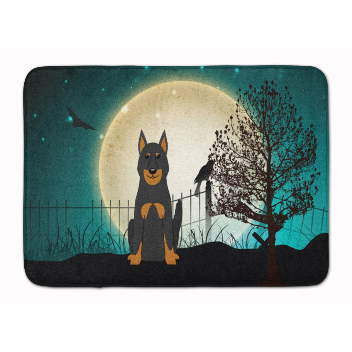 Caroline'S Treasures Halloween Scary Beauce Shepherd Dog Floor Mat, 19 X 27, Multicolor