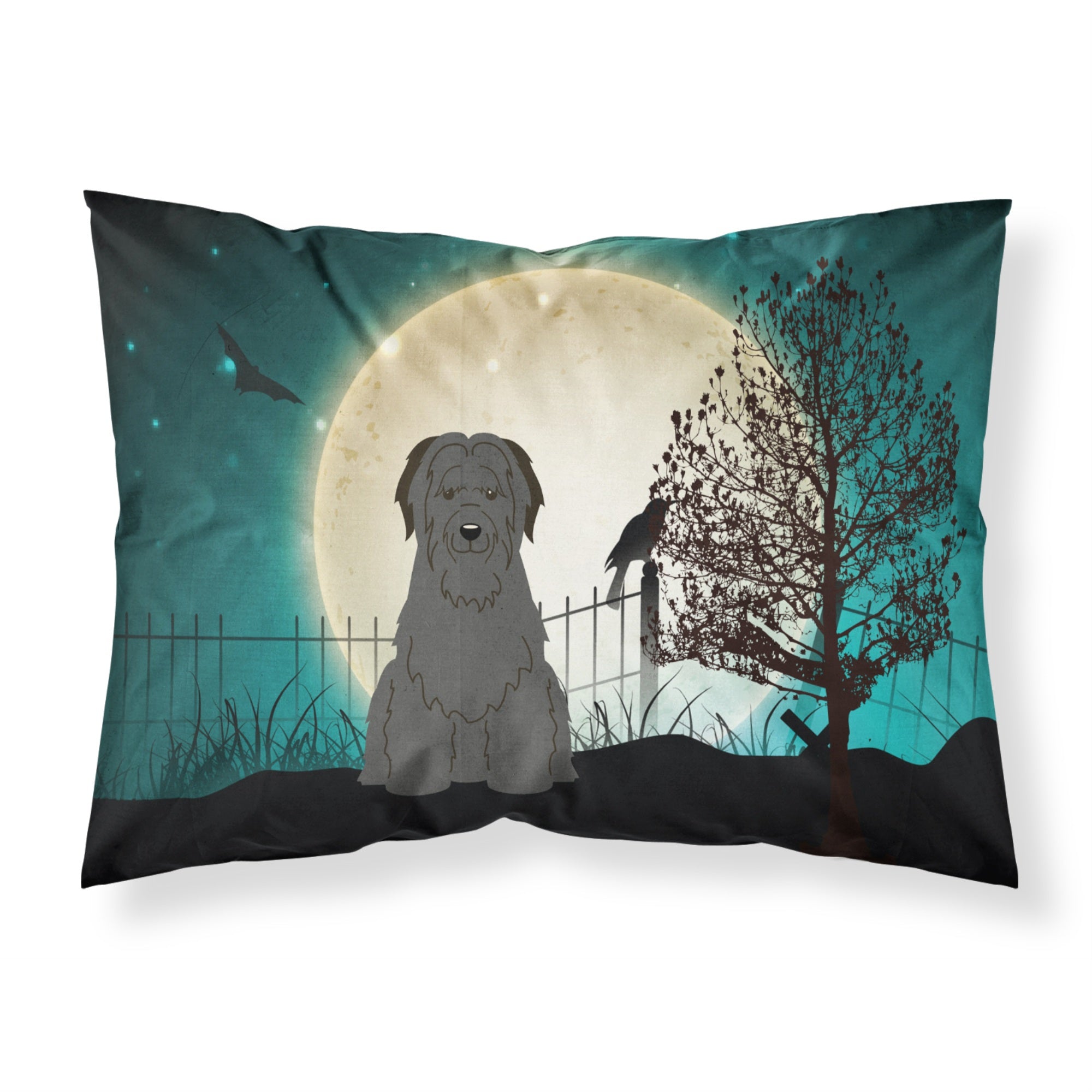 Caroline'S Treasures Halloween Scary Briard Black Fabric Standard Pillowcase Bb2271Pillowcase, Multicolor