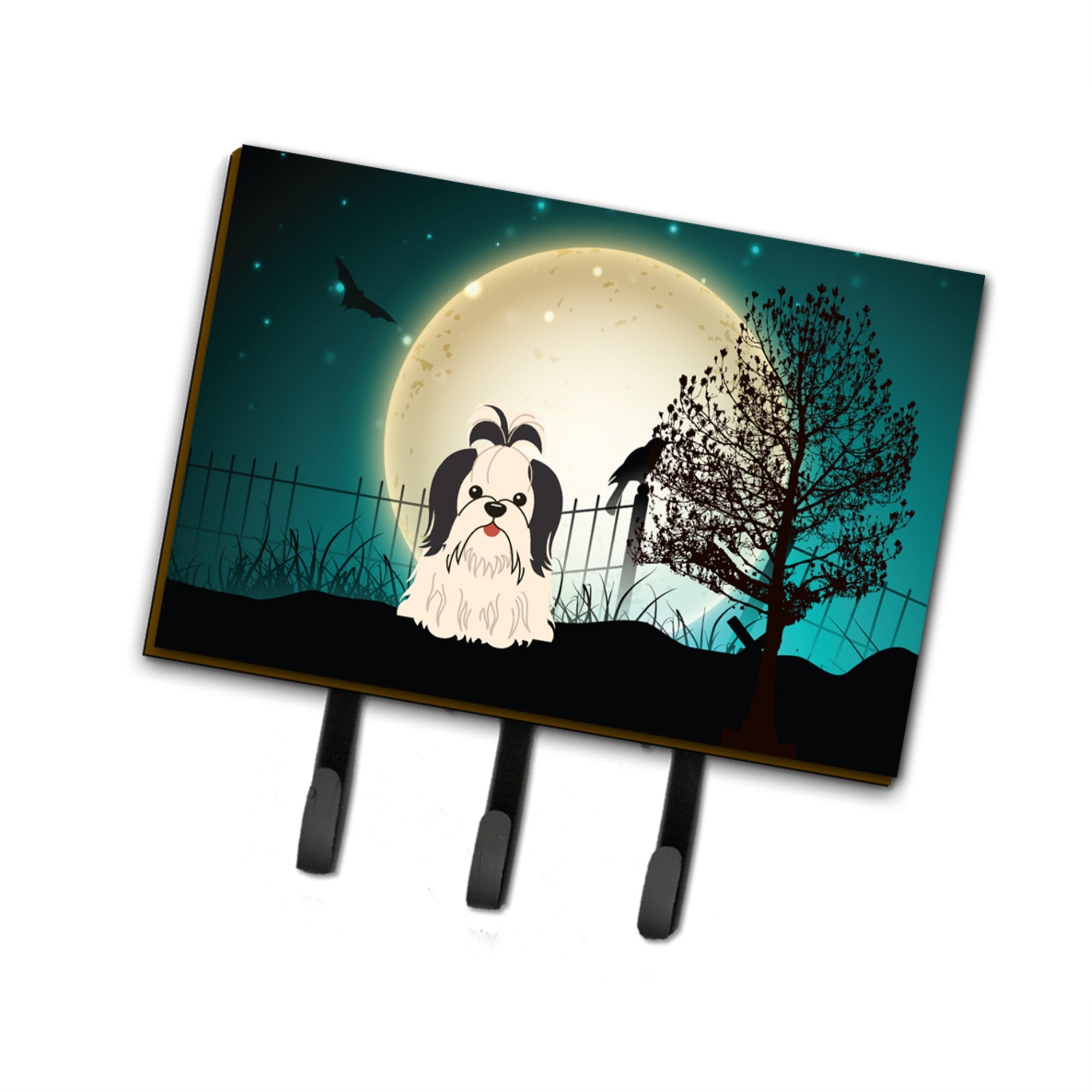 Caroline'S Treasures Halloween Scary Shih Tzu Black White Leash Or Key Holder Bb2278Th68, Triple