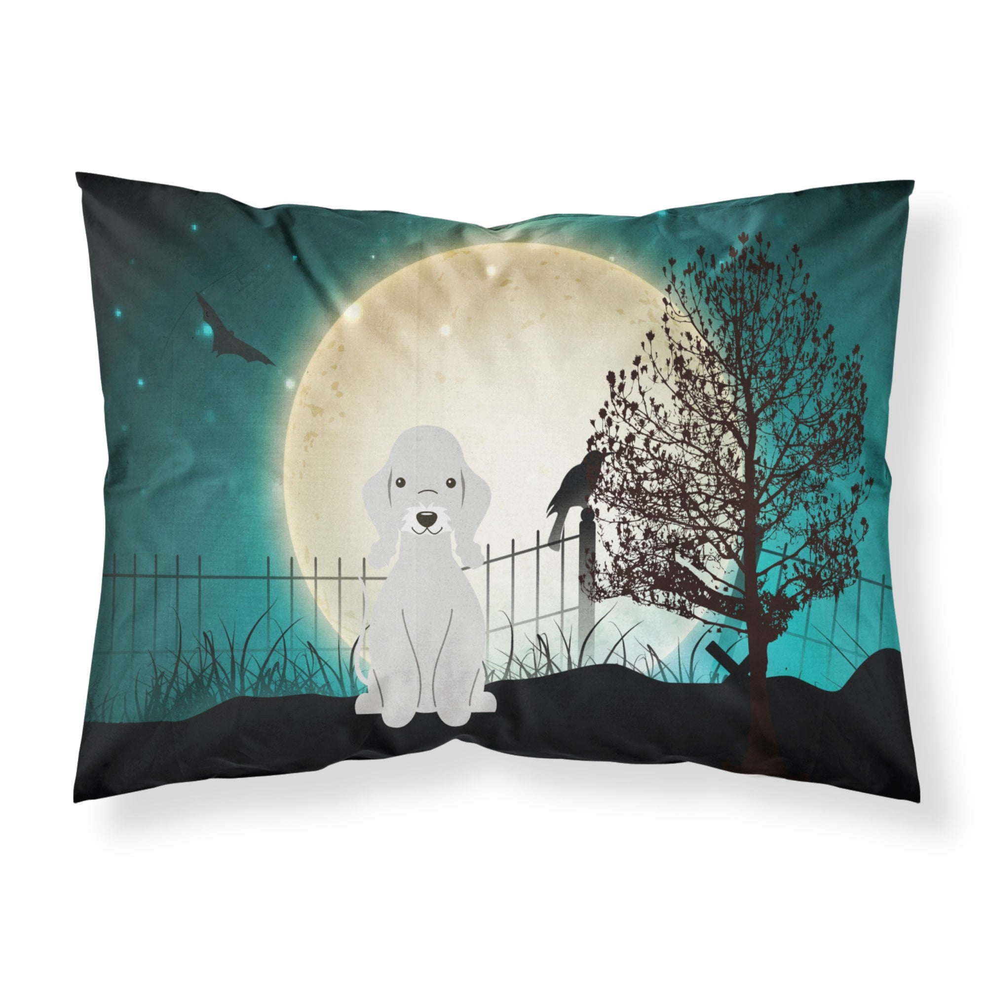 Caroline'S Treasures Halloween Scary Bedlington Terrier Blue Fabric Standard Pillowcase Bb2280Pillowcase, Multicolor
