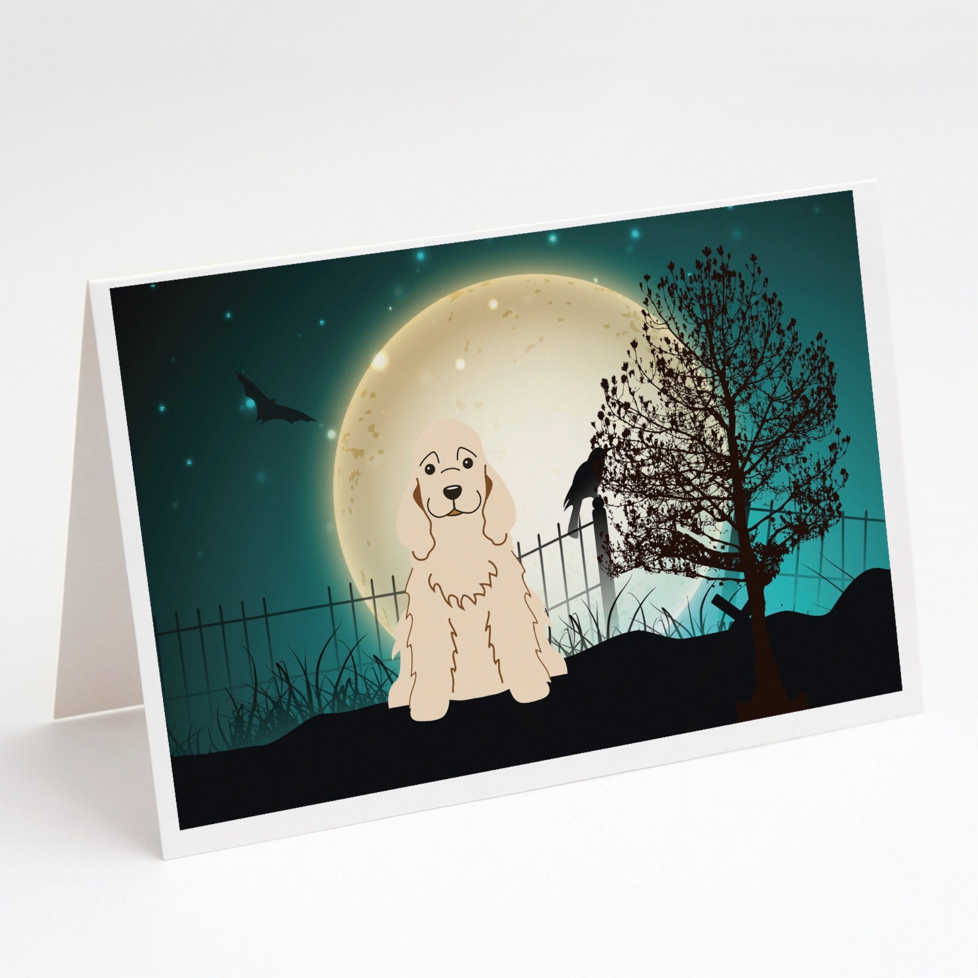 Halloween Scary Cocker Spaniel Buff Greeting Cards And Envelopes Pack Of 8