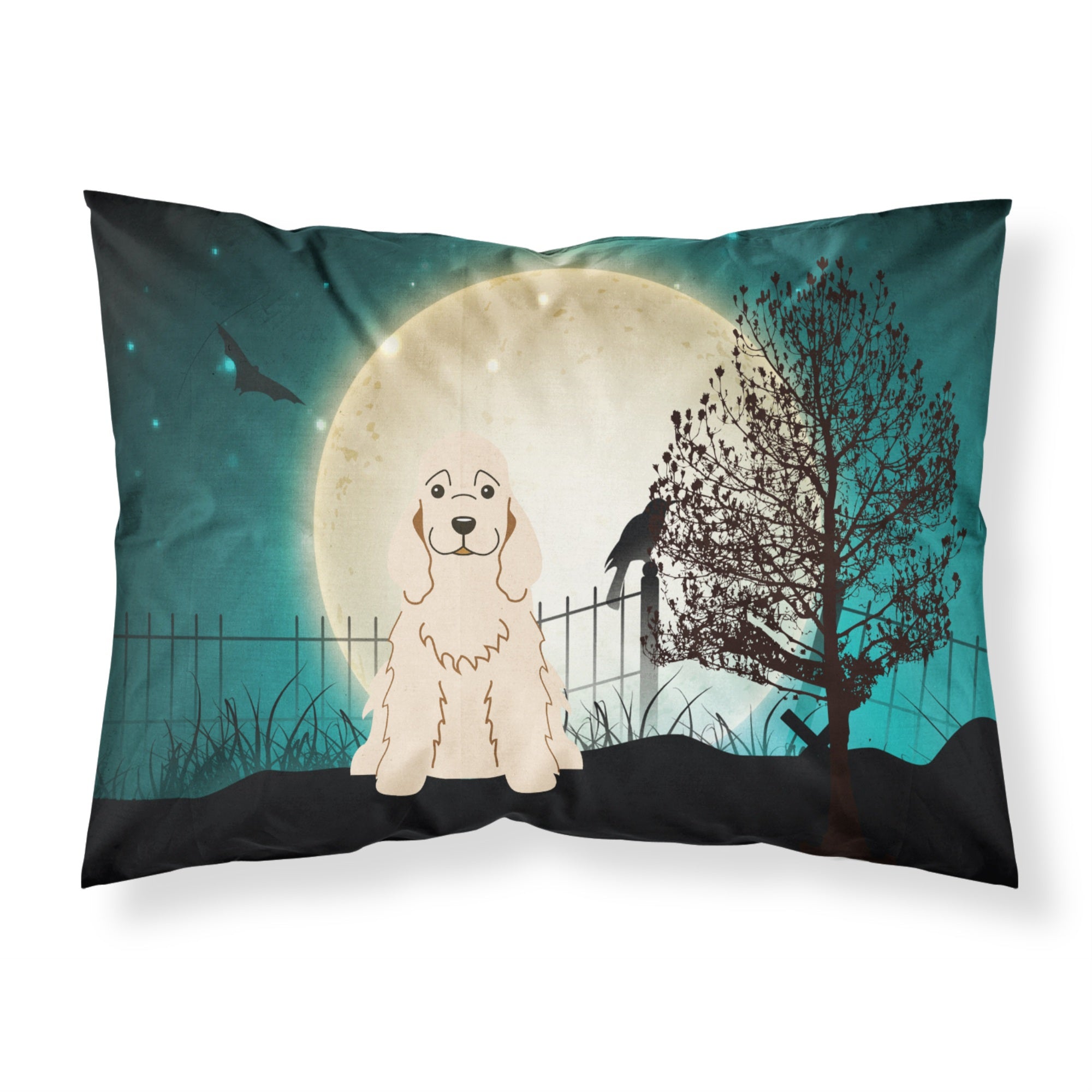 Caroline'S Treasures Halloween Scary Cocker Spaniel Buff Fabric Standard Pillowcase Bb2284Pillowcase, Multicolor