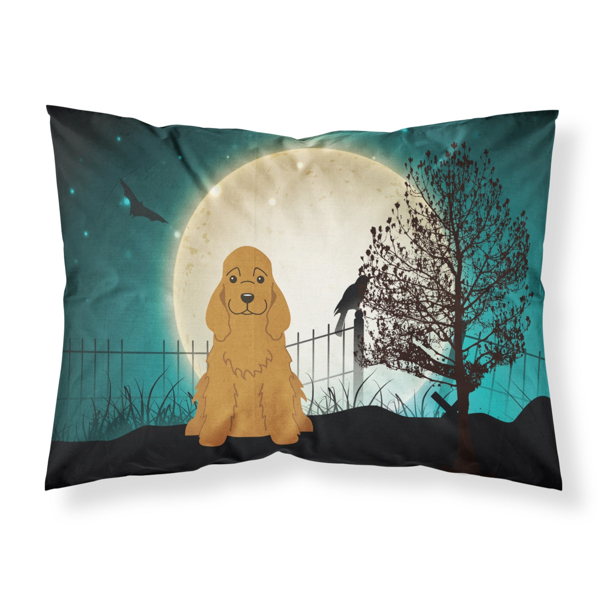 Caroline'S Treasures Halloween Scary Cocker Spaniel Red Fabric Standard Pillowcase Bb2285Pillowcase