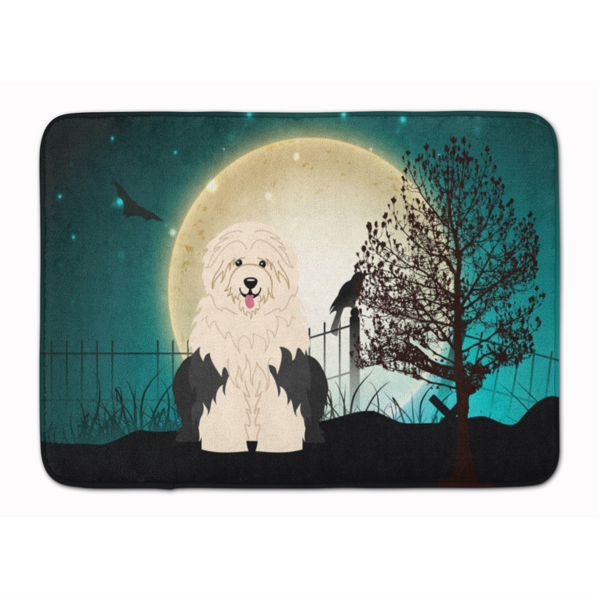 Caroline'S Treasures Halloween Scary Old English Sheepdog Floor Mat, 19 X 27, Multicolor