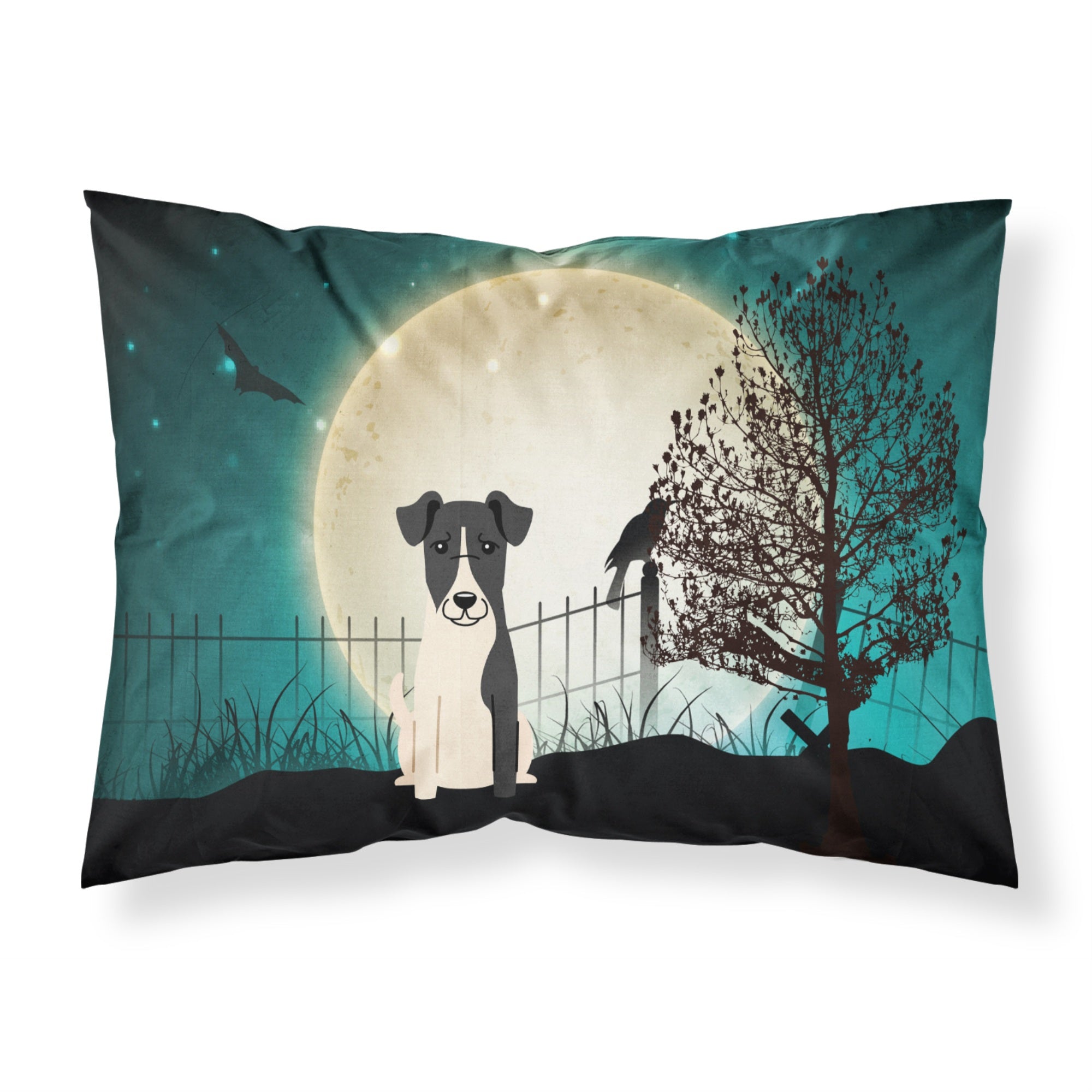 Caroline'S Treasures Halloween Scary Smooth Fox Terrier Fabric Standard Pillowcase Bb2288Pillowcase, Multicolor