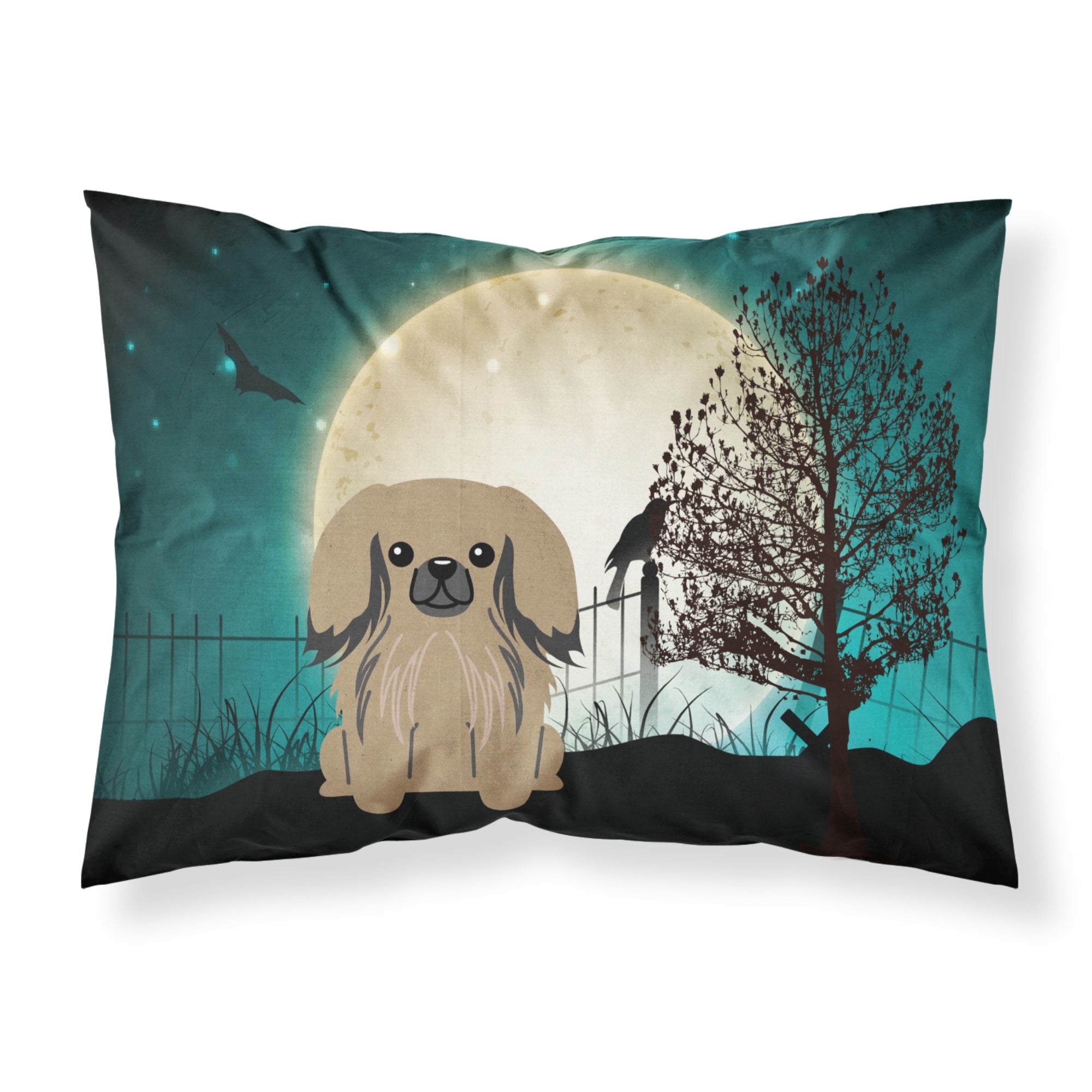 Caroline'S Treasures Halloween Scary Pekingnese Tan Fabric Standard Pillowcase Bb2292Pillowcase, Multicolor