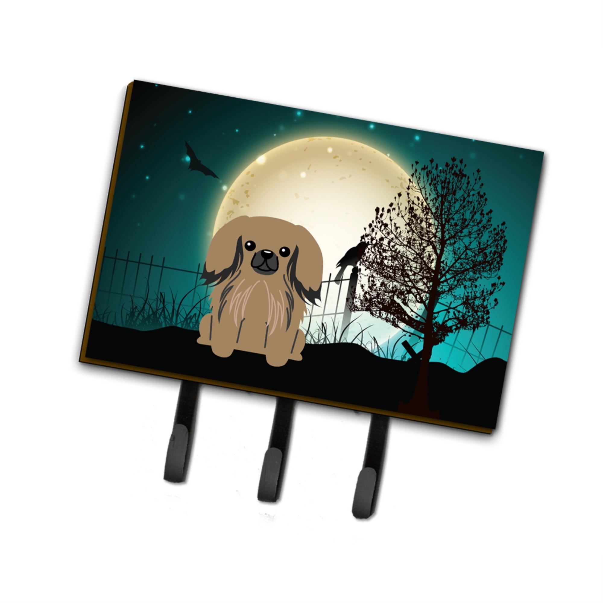 Caroline'S Treasures Halloween Scary Pekingnese Tan Leash Or Key Holder Bb2292Th68, Triple
