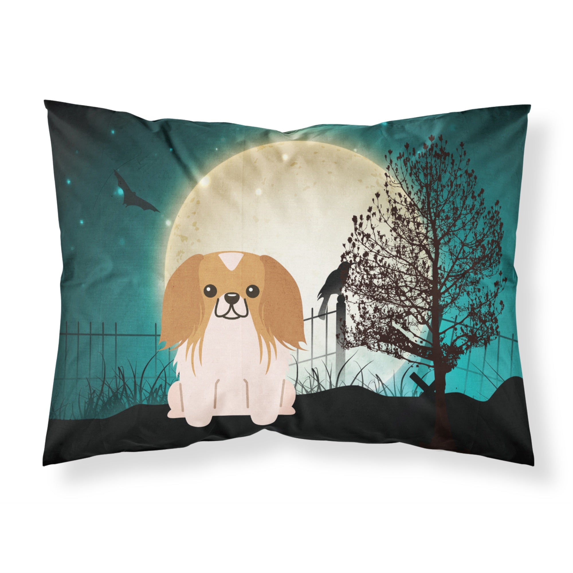 Caroline'S Treasures Halloween Scary Pekingnese Red White Fabric Standard Pillowcase Bb2293Pillowcase, Multicolor