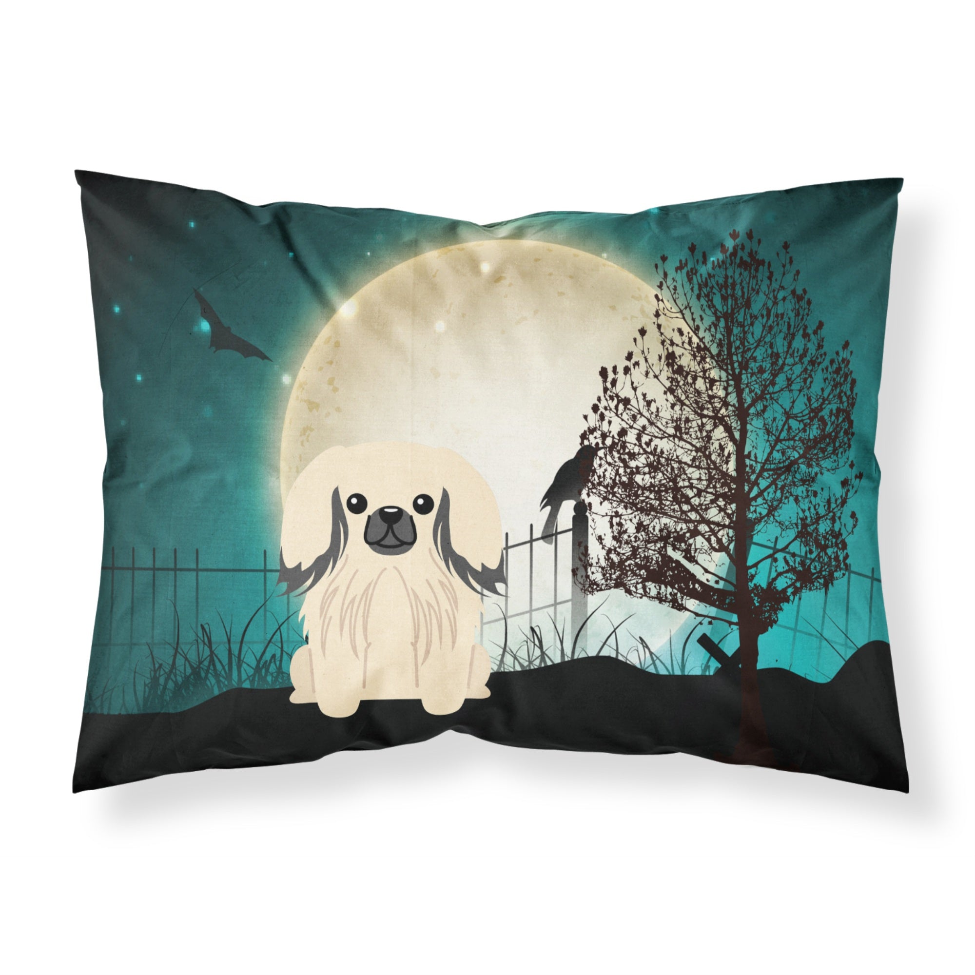 Caroline'S Treasures Halloween Scary Pekingnese Cream Fabric Standard Pillowcase Bb2296Pillowcase, Multicolor