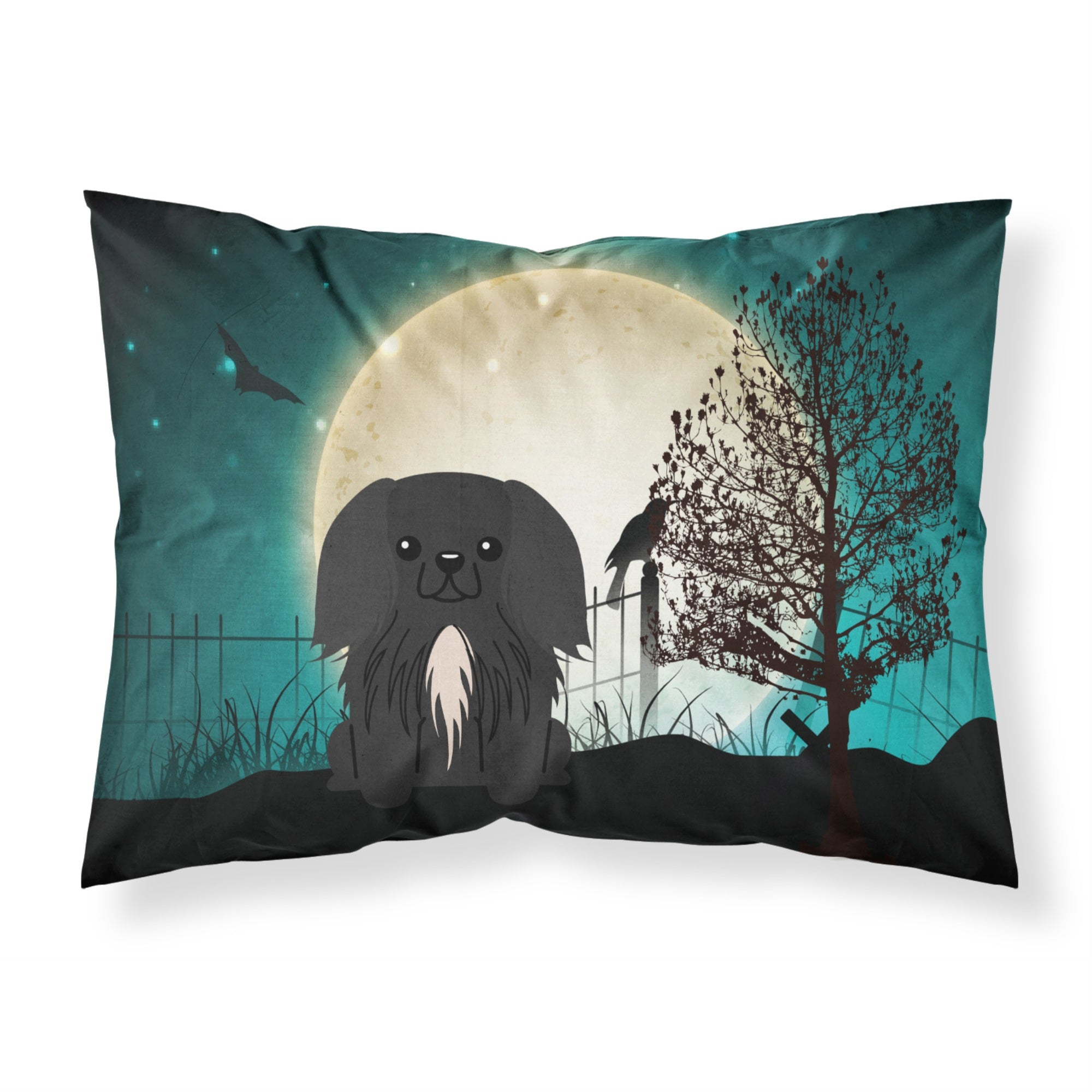 Caroline'S Treasures Halloween Scary Pekingnese Black Fabric Standard Pillowcase Bb2297Pillowcase, Multicolor