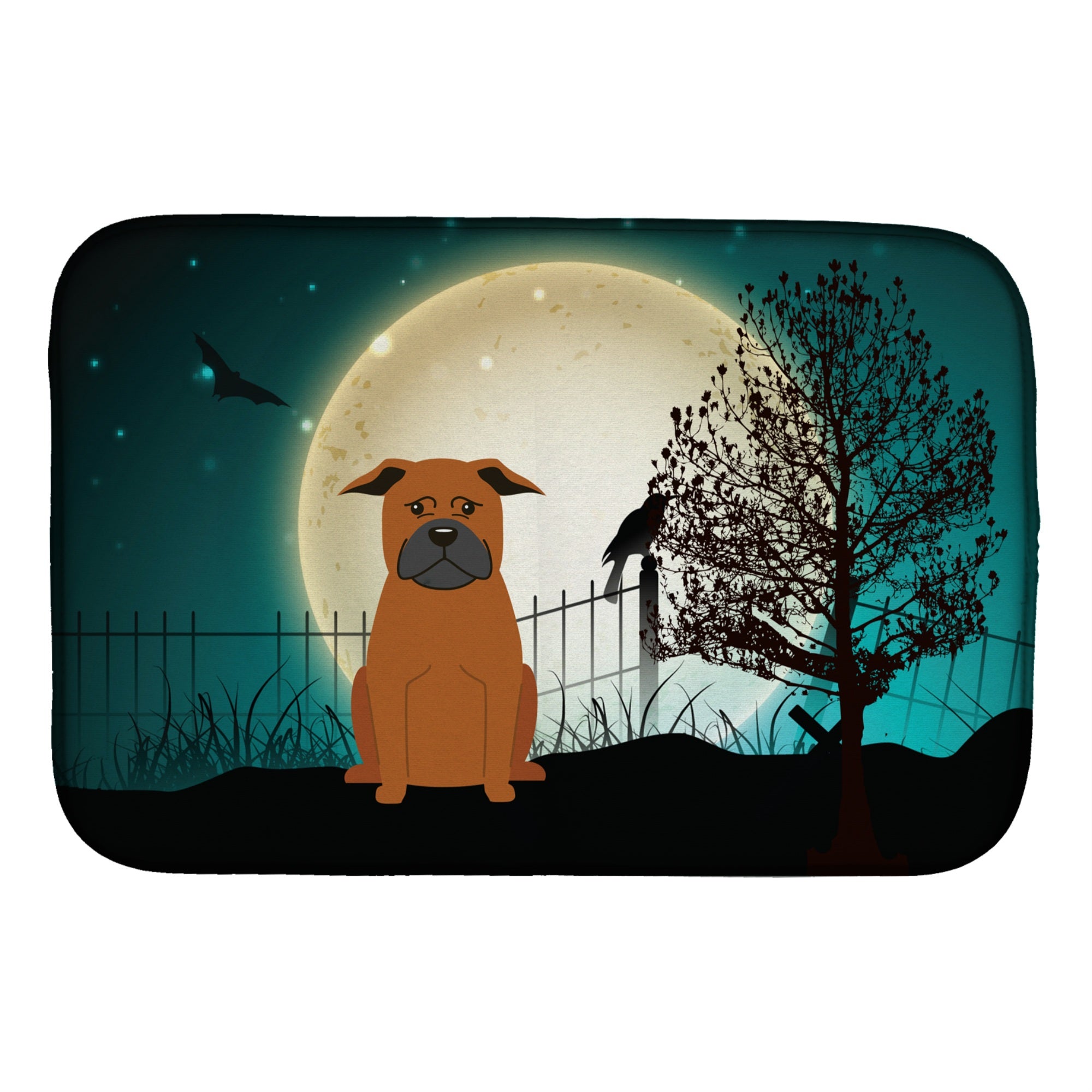 Caroline'S Treasures Halloween Scary Chinese Chongqing Dog Dish Drying Mat, 14 X 21