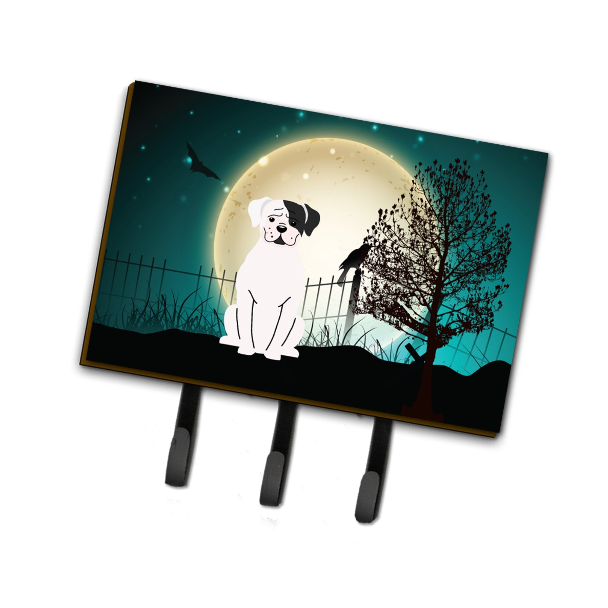 Caroline'S Treasures Halloween Scary White Boxer Cooper Leash Or Key Holder Bb2304Th68, Triple
