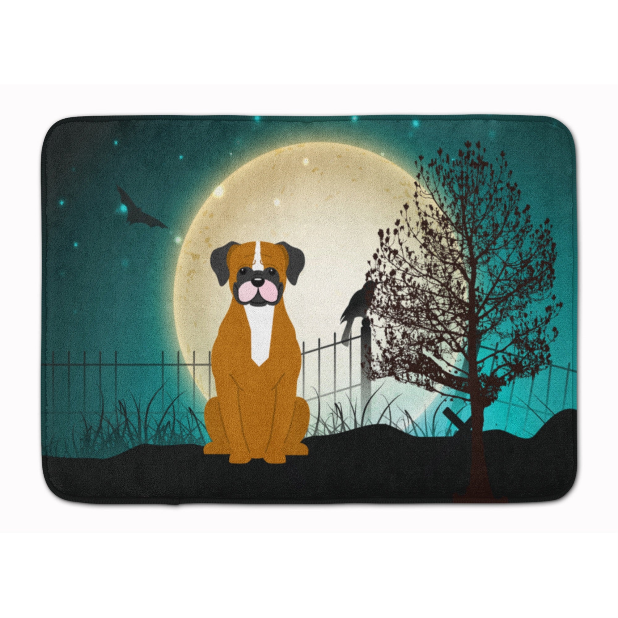 Caroline'S Treasures Halloween Scary Flashy Fawn Boxer Floor Mat, 19 X 27, Multicolor