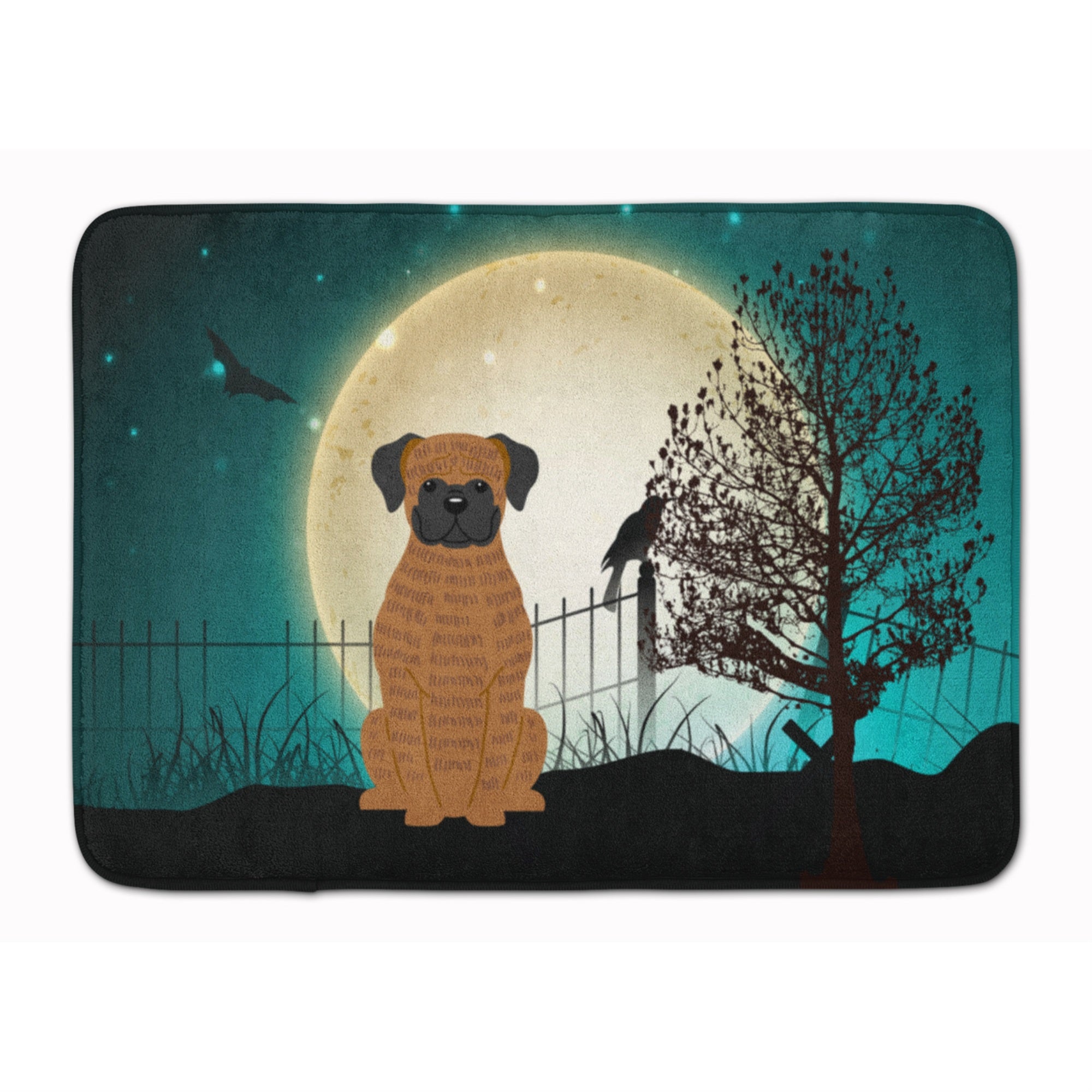 Caroline'S Treasures Halloween Scary Brindle Boxer Floor Mat, 19 X 27, Multicolor