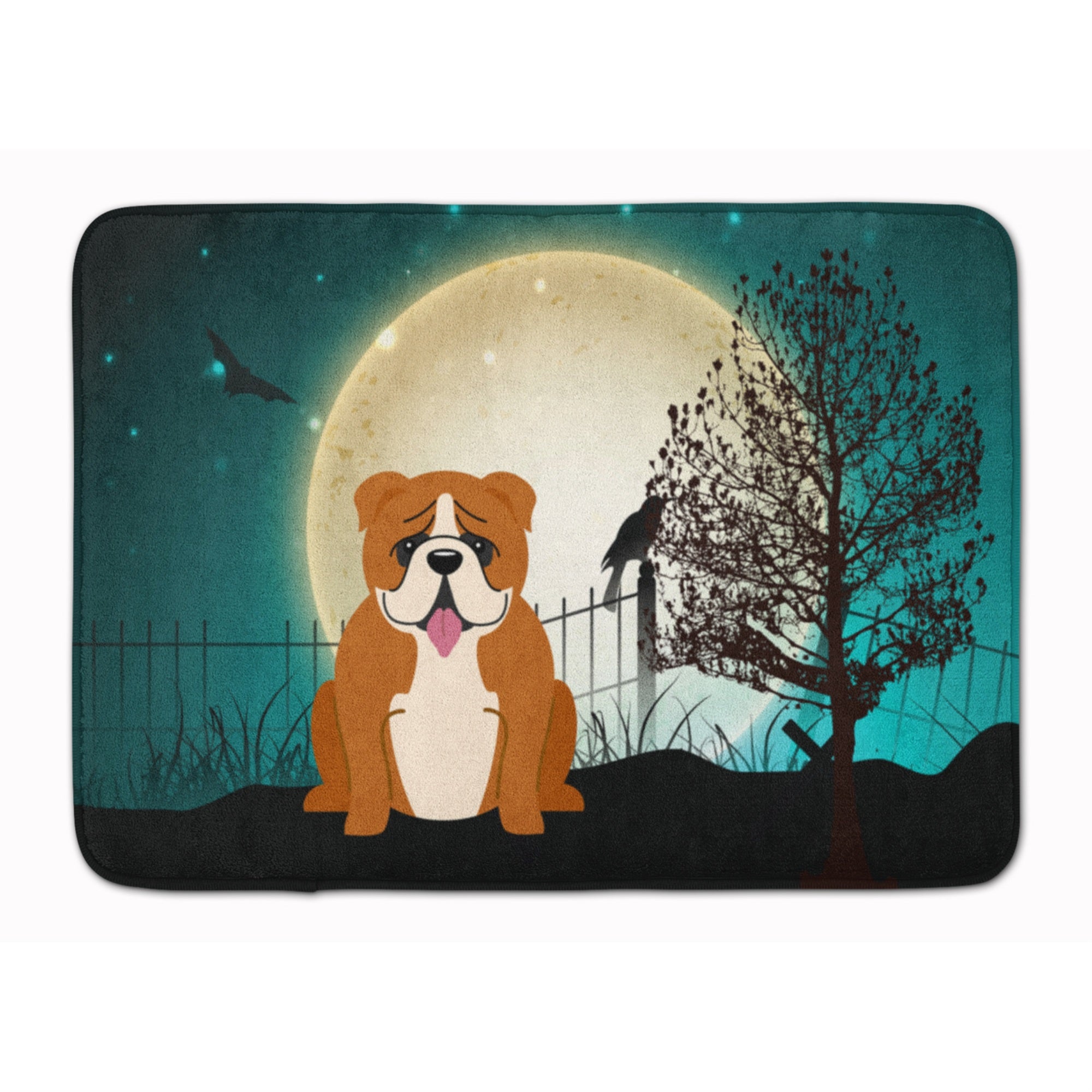 Caroline'S Treasures Halloween English Bulldog Red White Floor Mat, 19 X 27, Multicolor