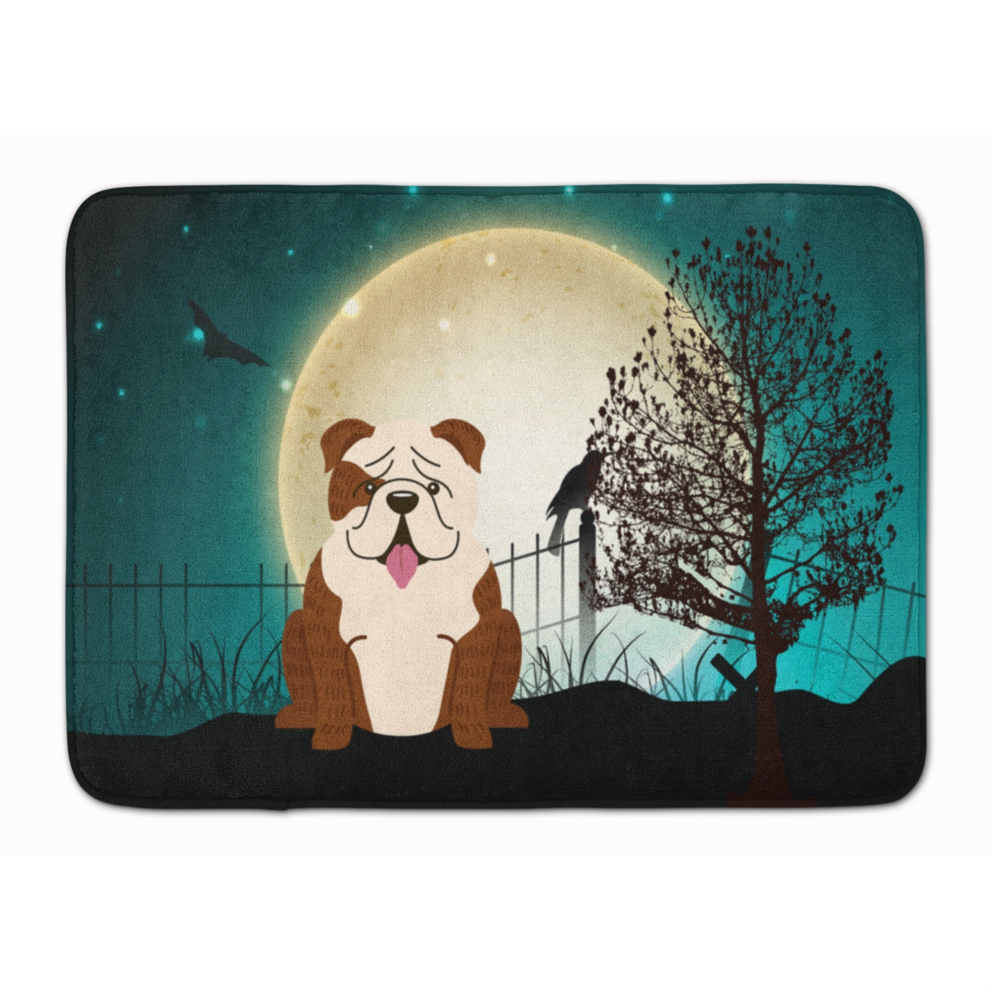 Caroline'S Treasures Halloween English Bulldog Brindle White Floor Mat, 19 X 27, Multicolor