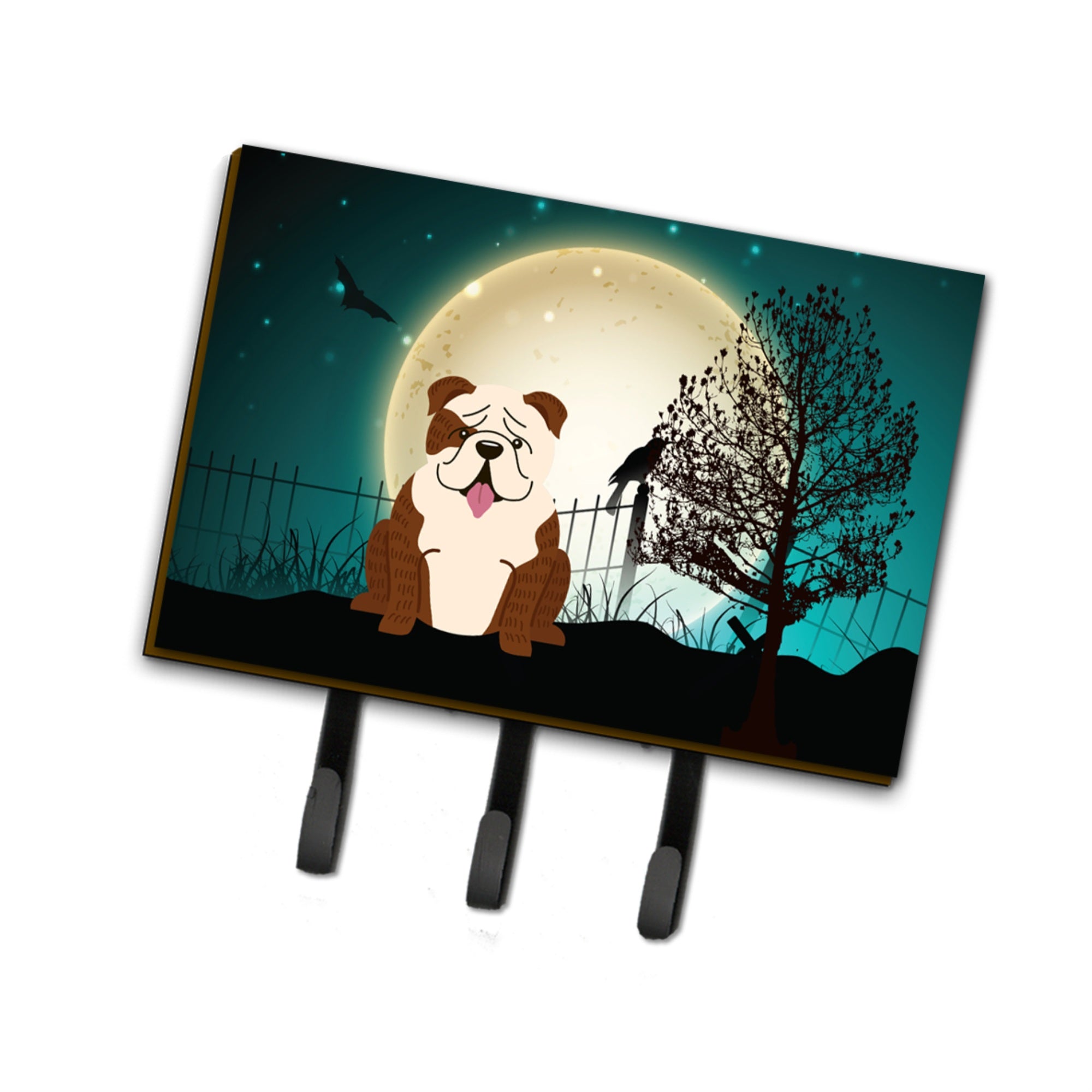 Caroline'S Treasures Halloween Scary English Bulldog Brindle White Leash Or Key Holder Bb2311Th68, Triple