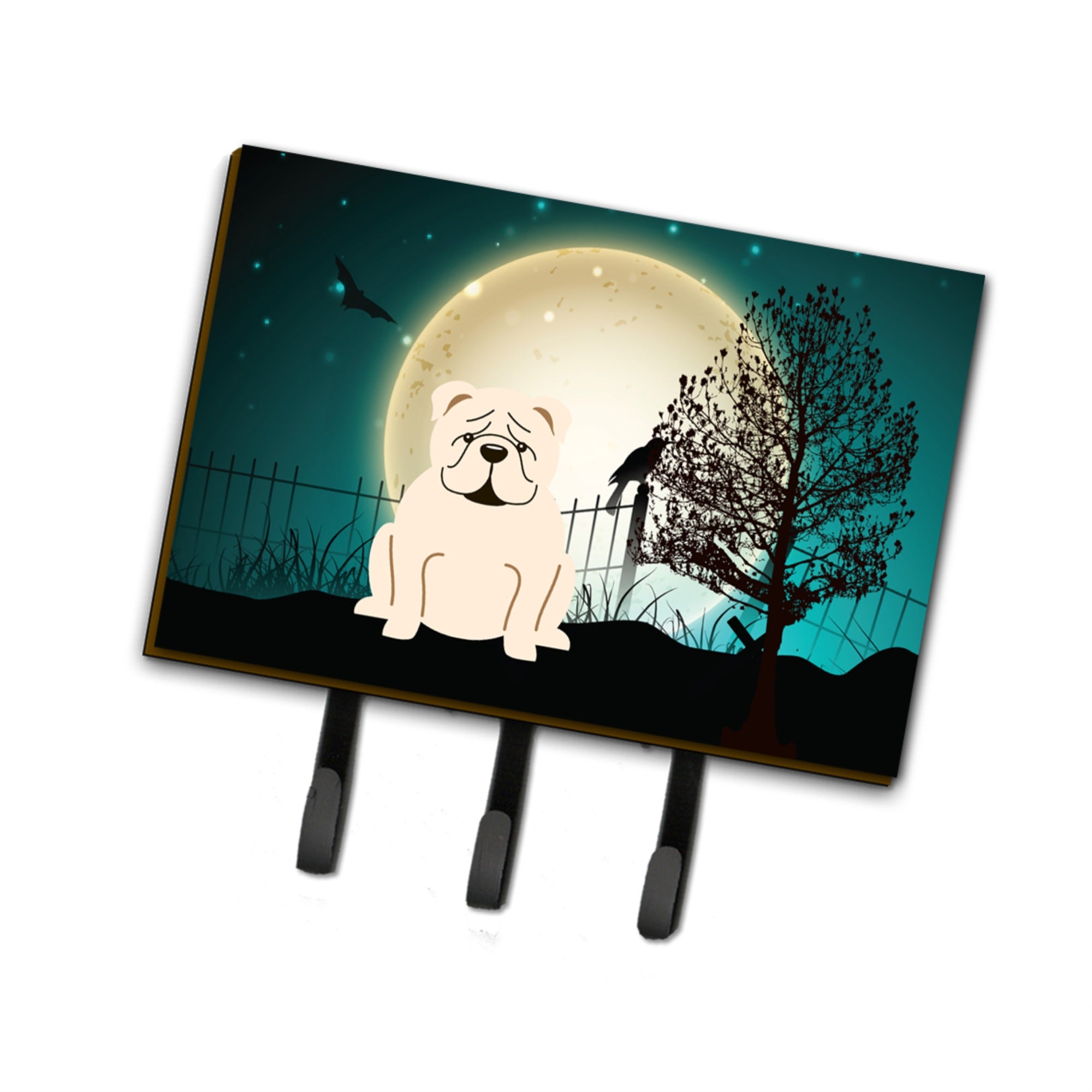 Caroline'S Treasures Halloween Scary English Bulldog White Leash Or Key Holder Bb2313Th68, Triple, Multicolor
