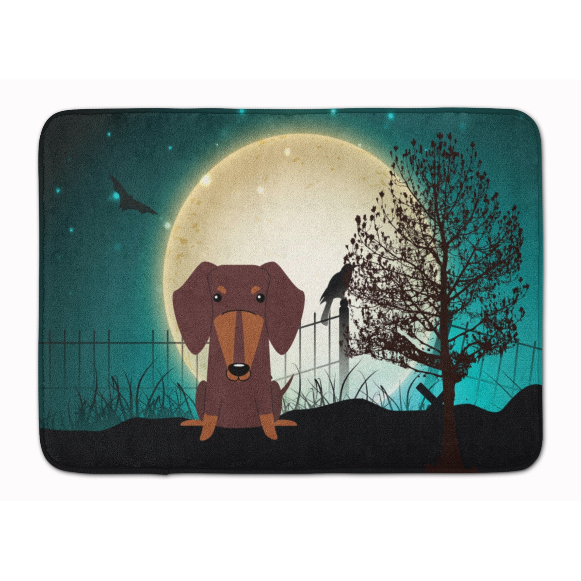 Caroline'S Treasures Halloween Scary Dachshund Chocolate Floor Mat, 19 X 27, Multicolor