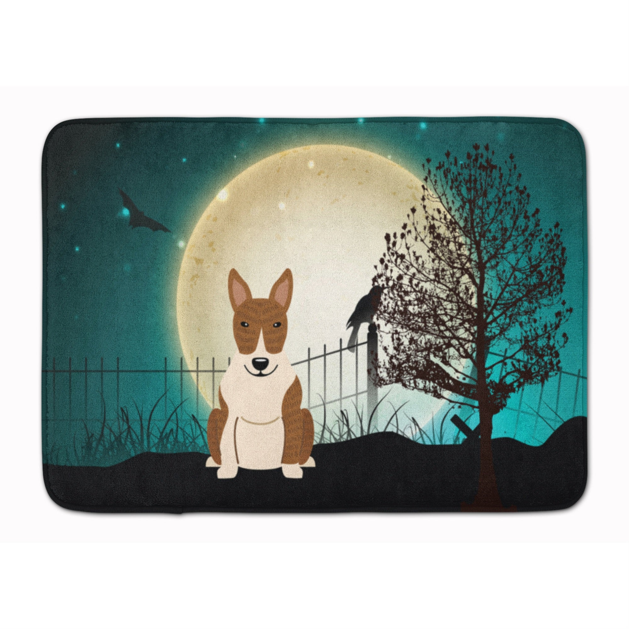 Caroline'S Treasures Halloween Scary Bull Terrier Brindle Floor Mat, 19 X 27, Multicolor