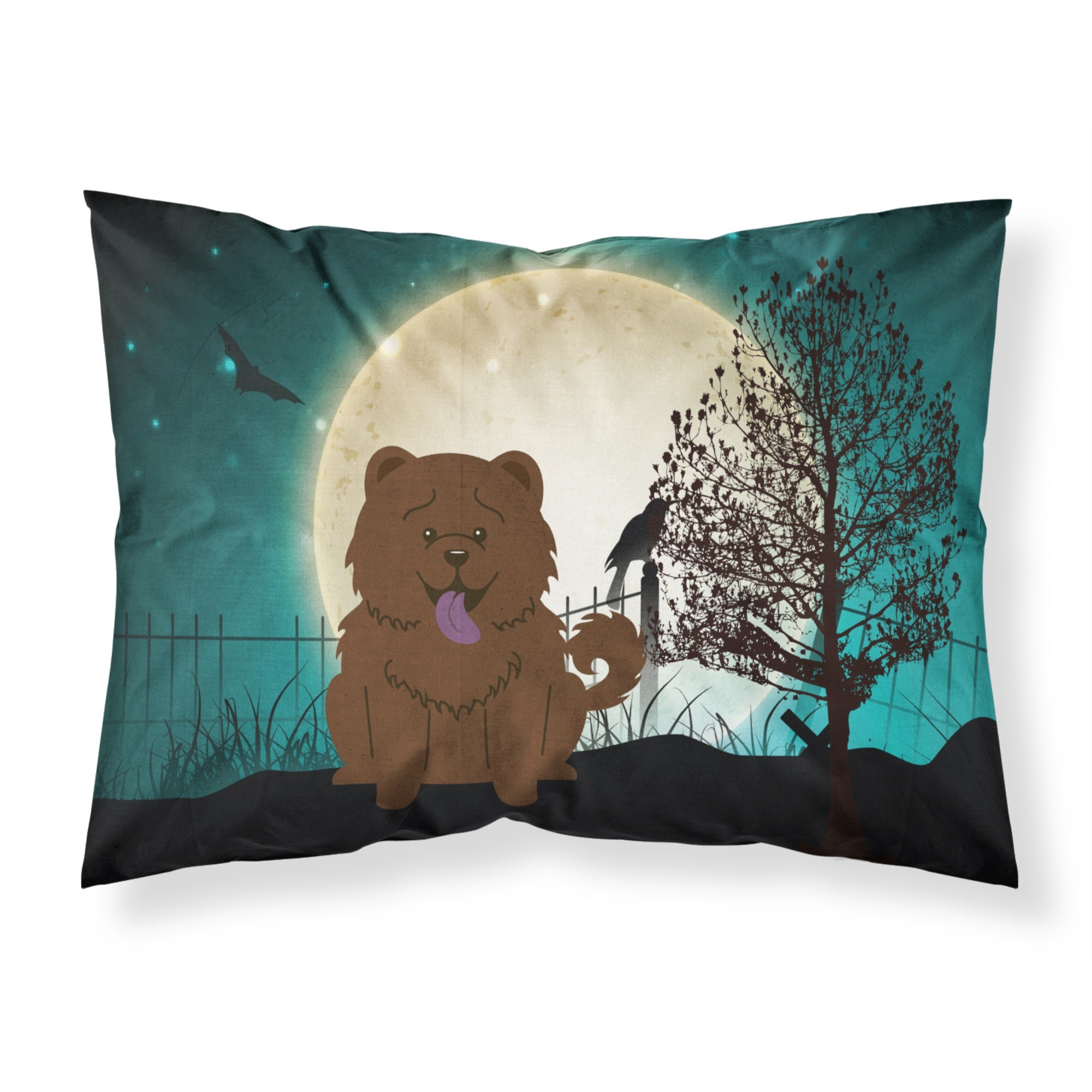 Caroline'S Treasures Halloween Scary Chow Chocolate Fabric Standard Pillowcase Bb2331Pillowcase, Multicolor