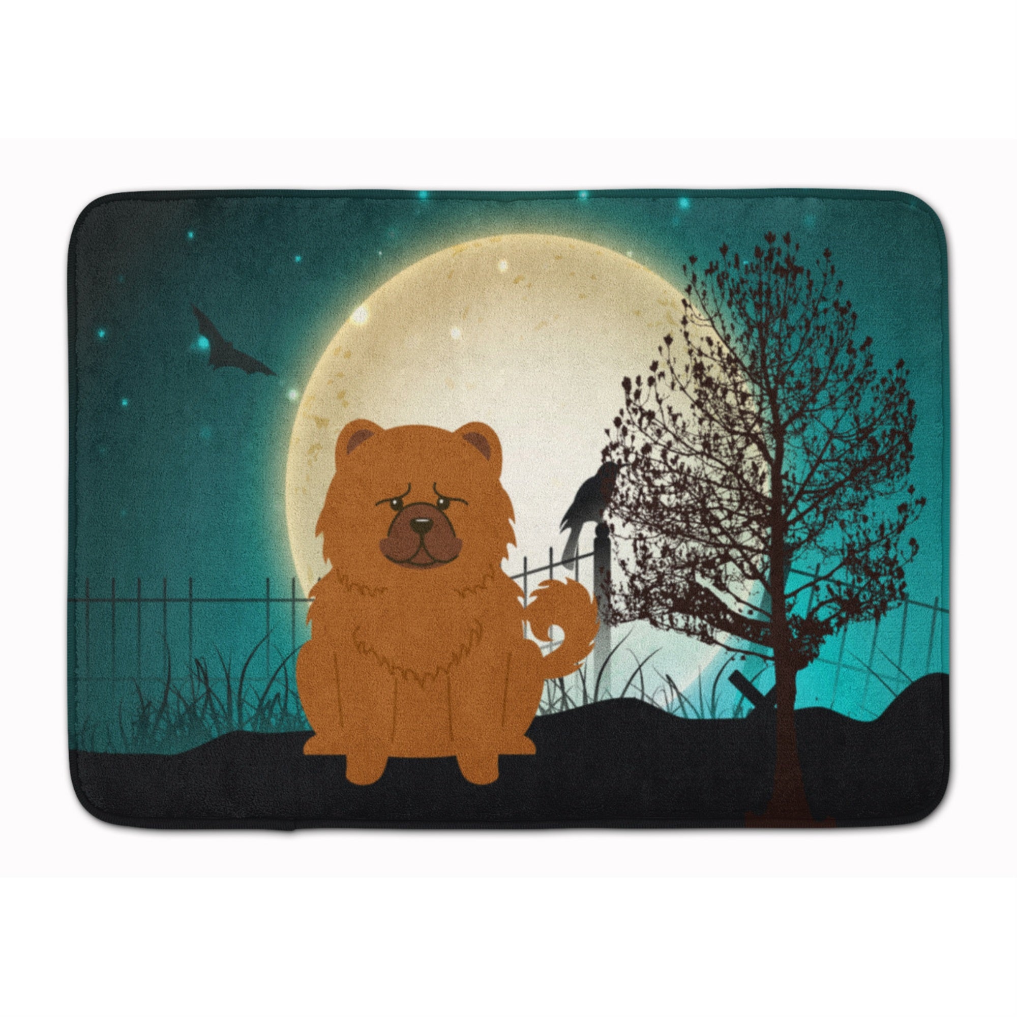 Caroline'S Treasures Halloween Scary Chow Red Floor Mat, 19 X 27, Multicolor