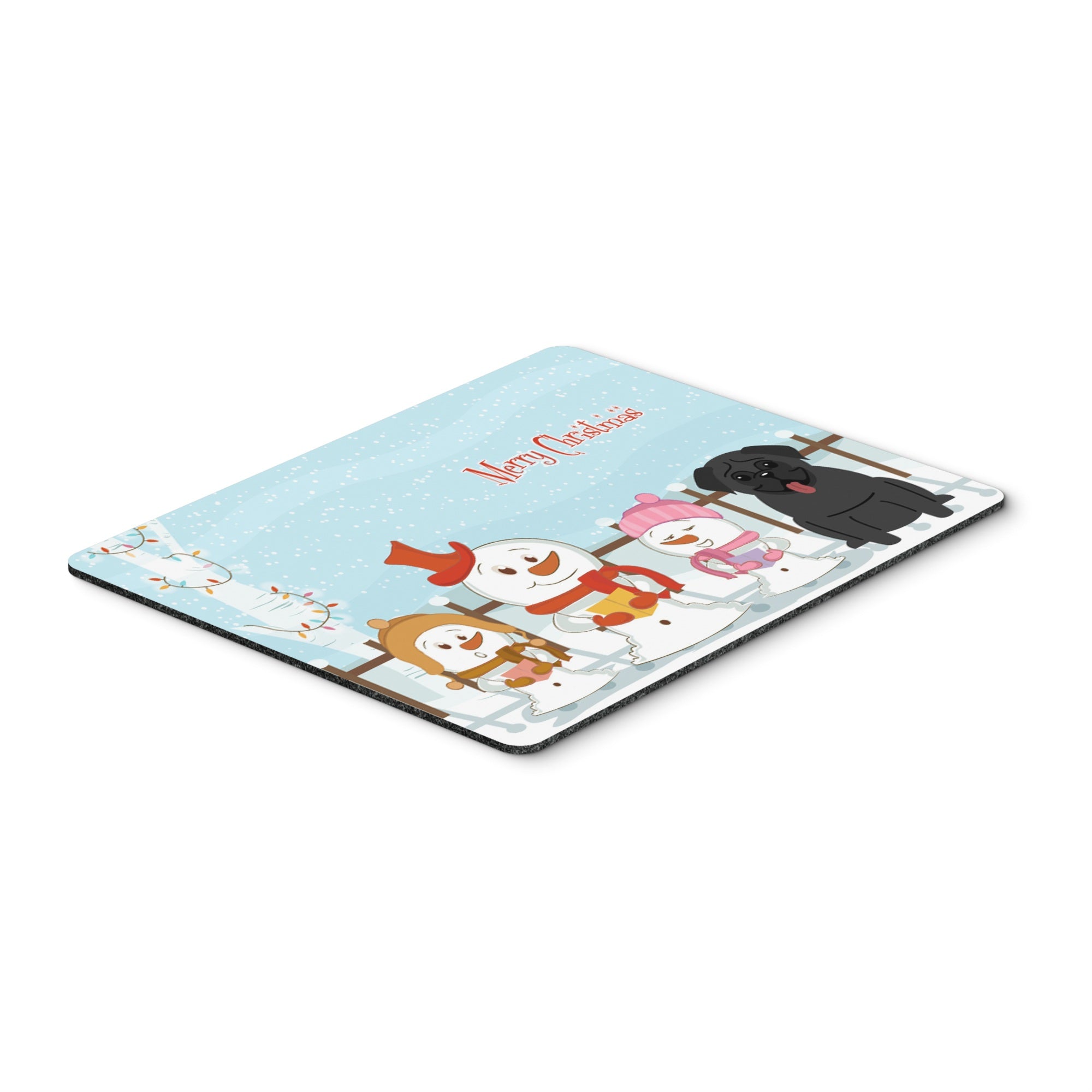 Caroline'S Treasures Merry Christmas Carolers Pug Black Mouse Pad,  Multicolor, 7.75X9.25 (Bb2337Mp)