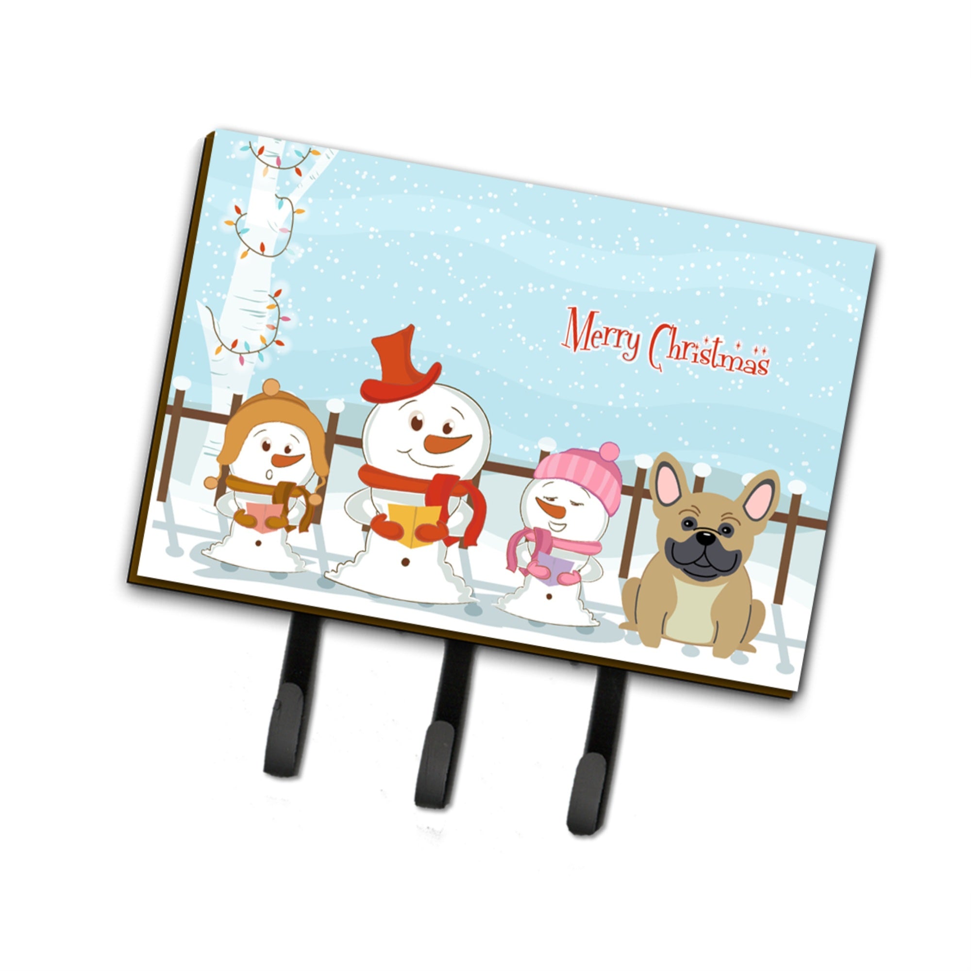 Caroline'S Treasures Merry Christmas Carolers French Bulldog Cream Leash Or Key Holder Bb2341Th68, Triple, Multicolor