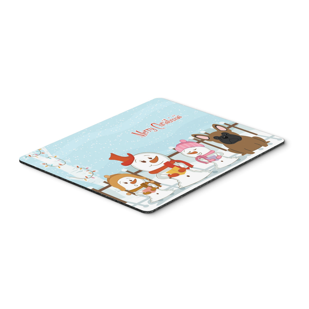 Caroline'S Treasures Merry Christmas French Bulldog Brown Mouse Pad,  Multicolor, 7.75X9.25 (Bb2344Mp)