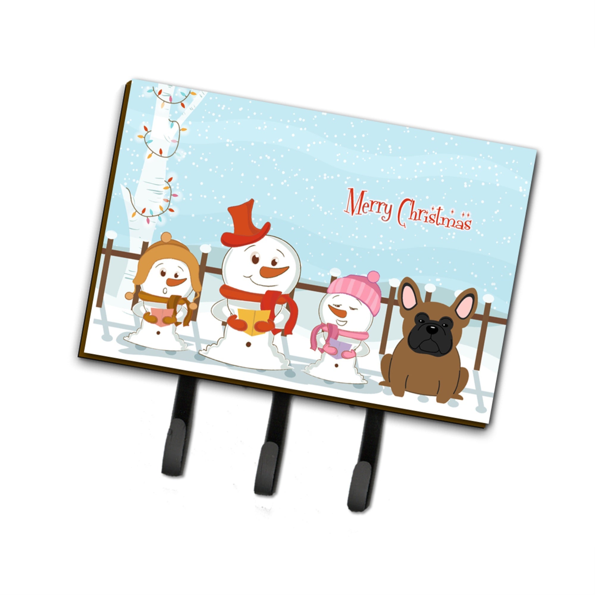 Caroline'S Treasures Christmas Carolers Merry French Bulldog Brown Leash Or Key Holder Bb2344Th68, Triple