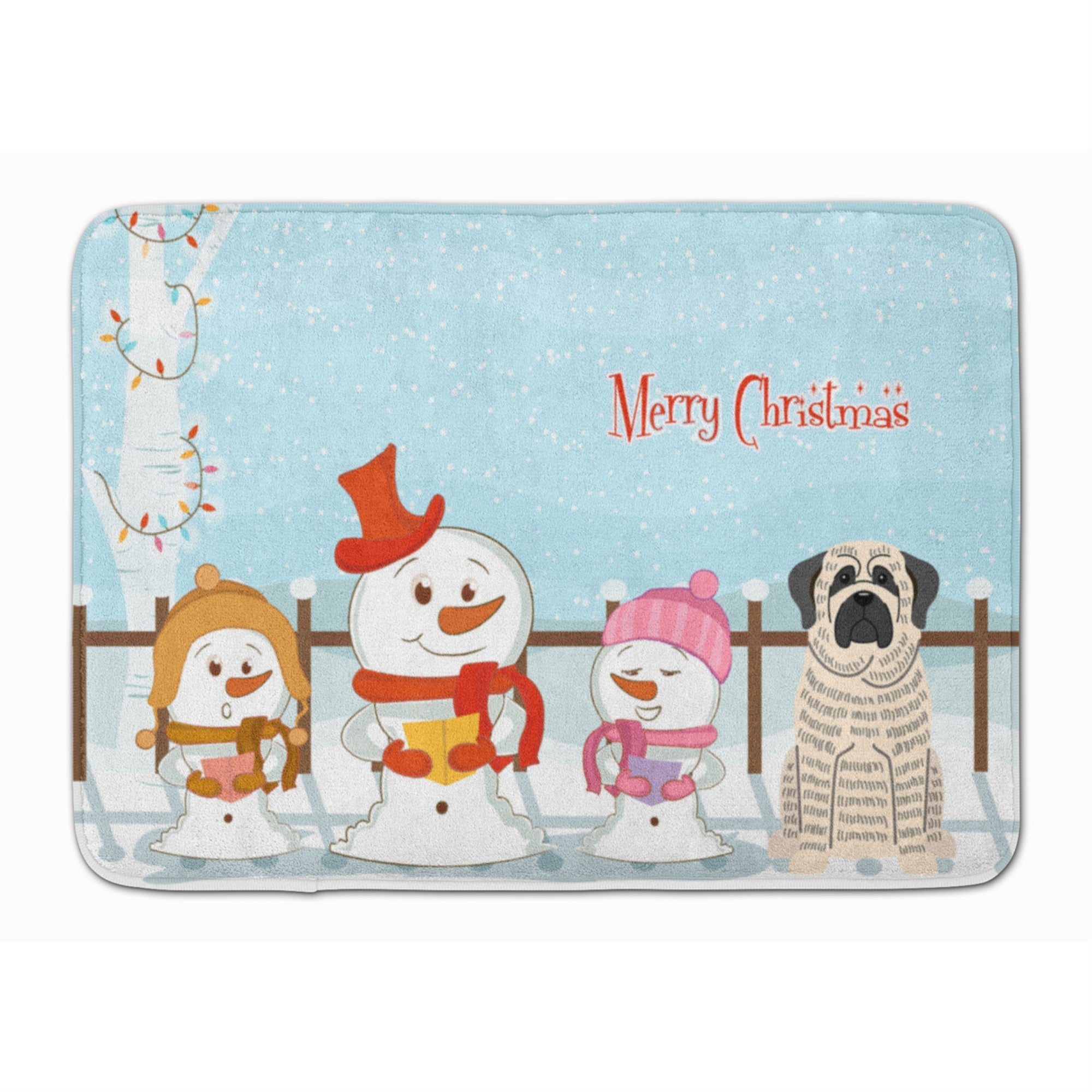 Caroline'S Treasures Merry Christmas Mastiff Brindle White Floor Mat, 19 X 27, Multicolor