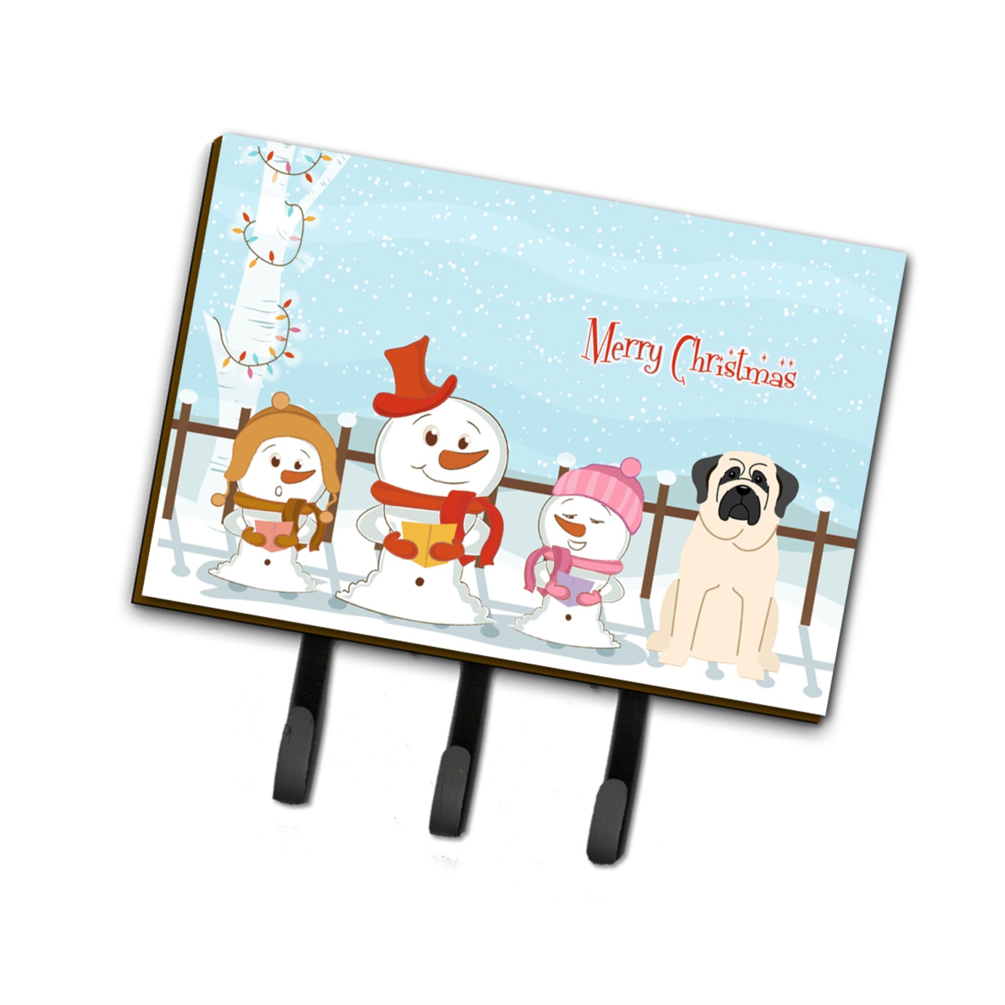 Caroline'S Treasures Christmas Carolers Merry Mastiff White Leash Or Key Holder Bb2348Th68, Triple