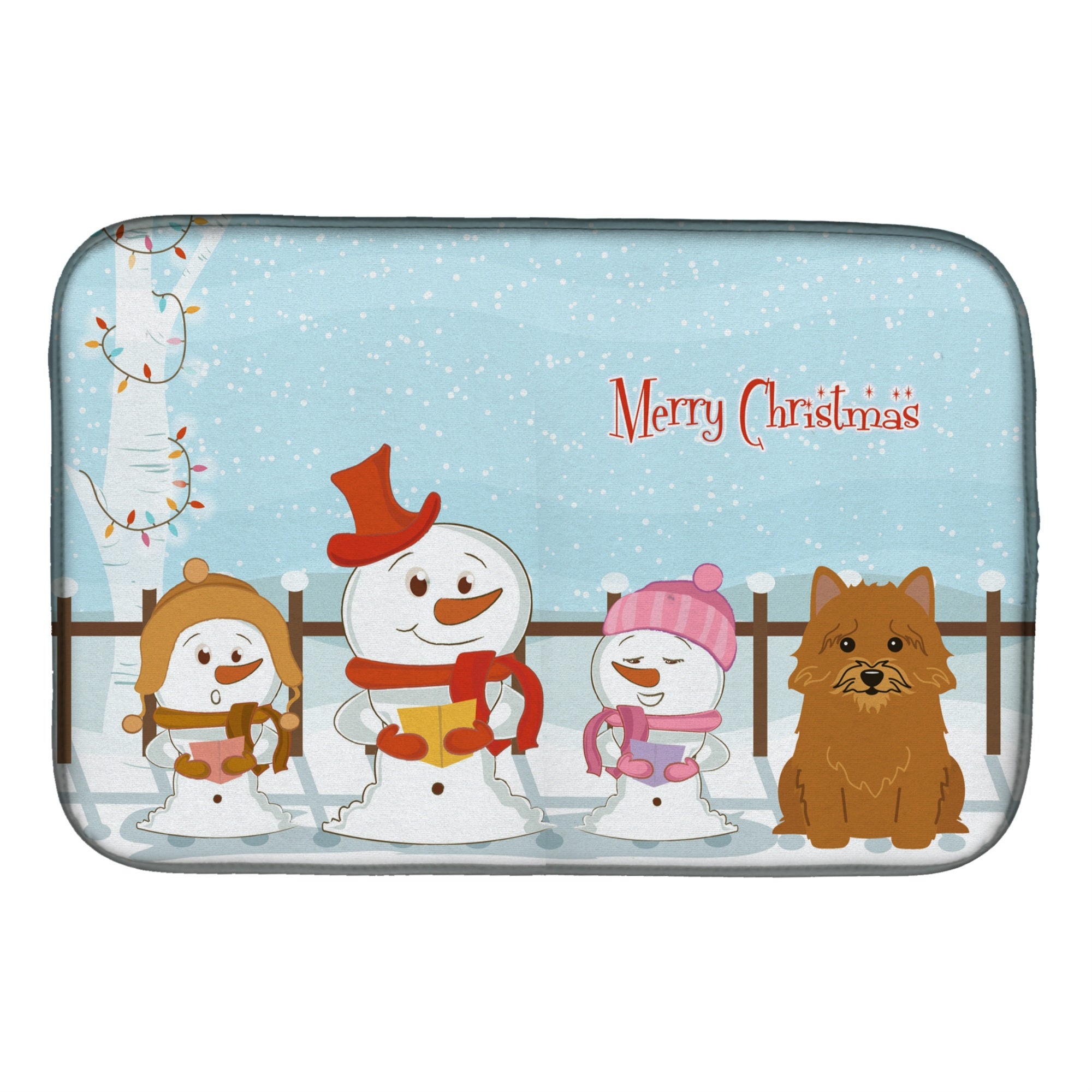 Caroline'S Treasures Merry Christmas Carolers Norwich Terrier Dish Drying Mat, 14 X 21
