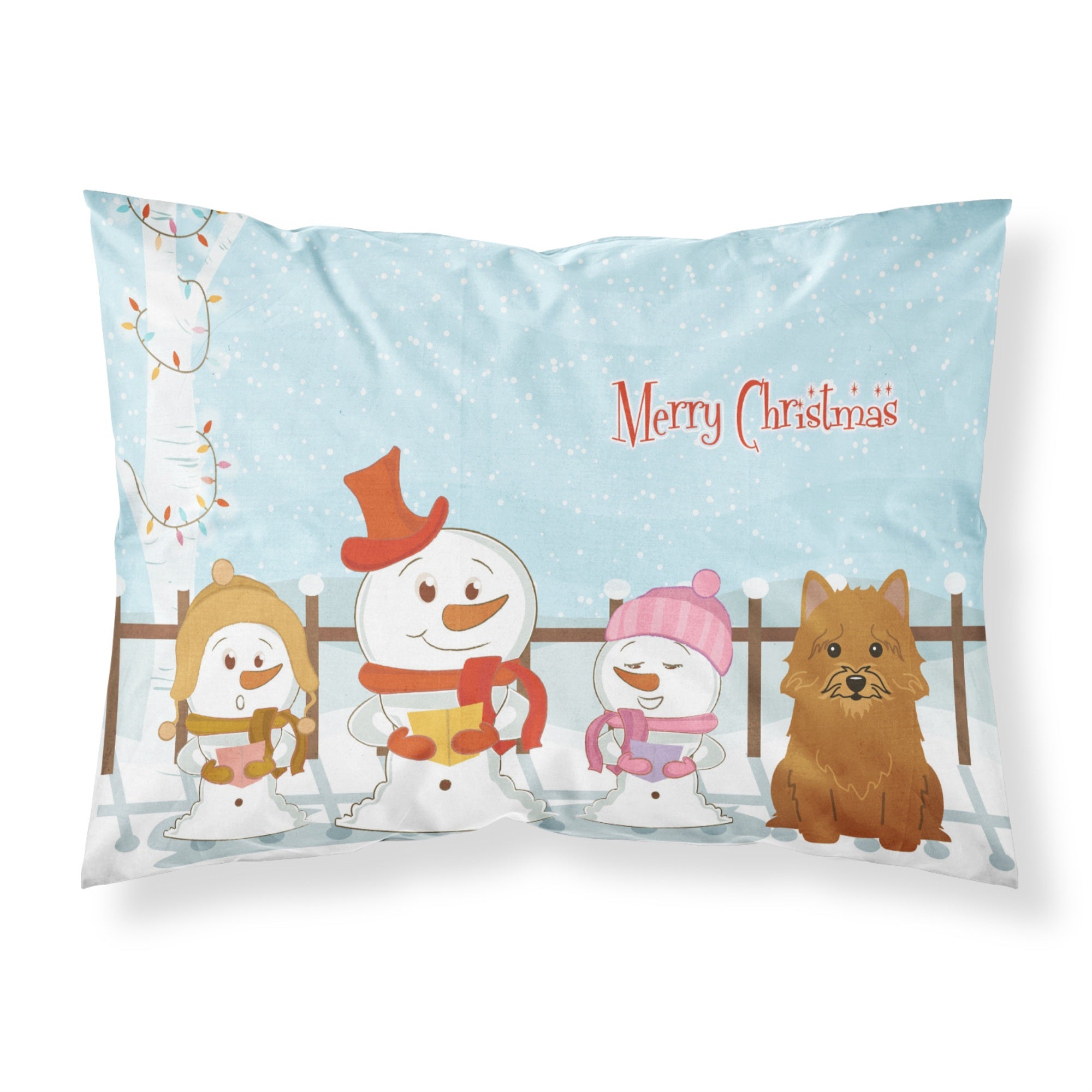 Caroline'S Treasures Merry Christmas Carolers Norwich Terrier Fabric Standard Pillowcase Bb2351Pillowcase, Multicolor