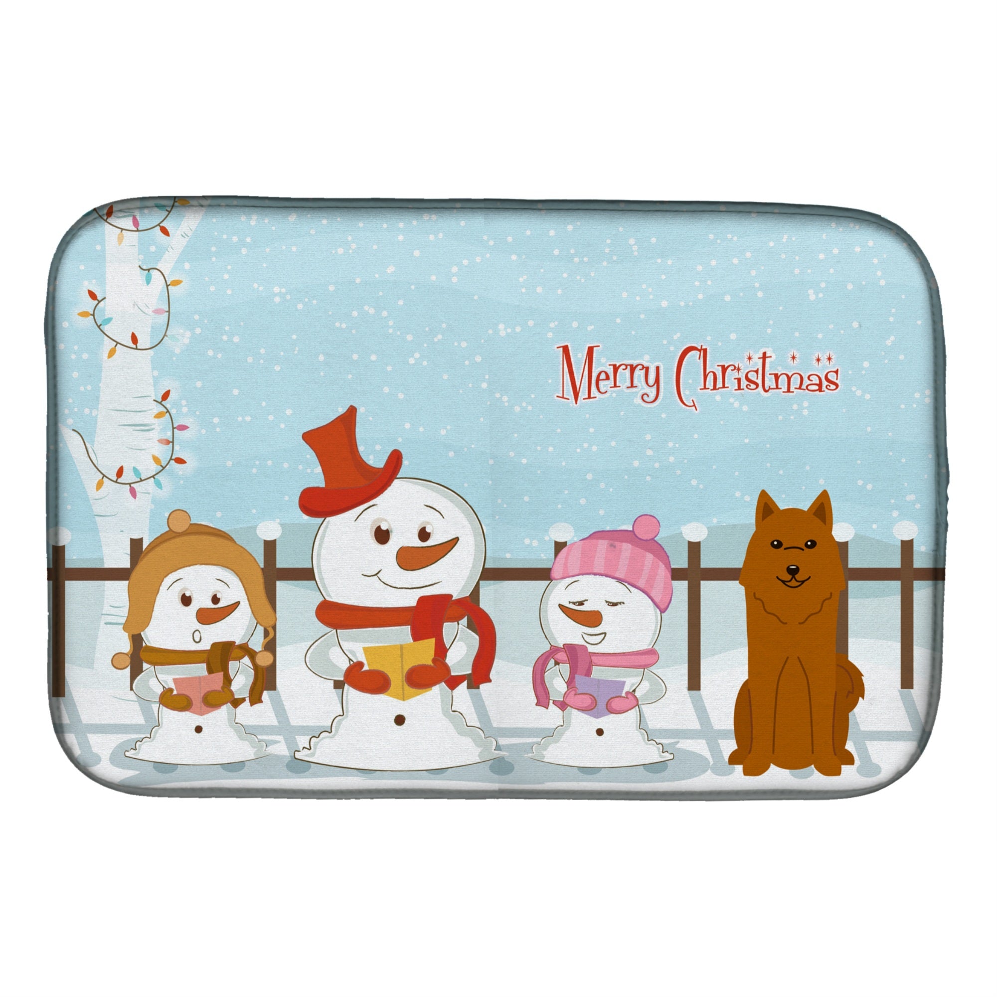 Caroline'S Treasures Karelian Bear Dog Dish Drying Mat, 14 X 21, Christmas Carolers