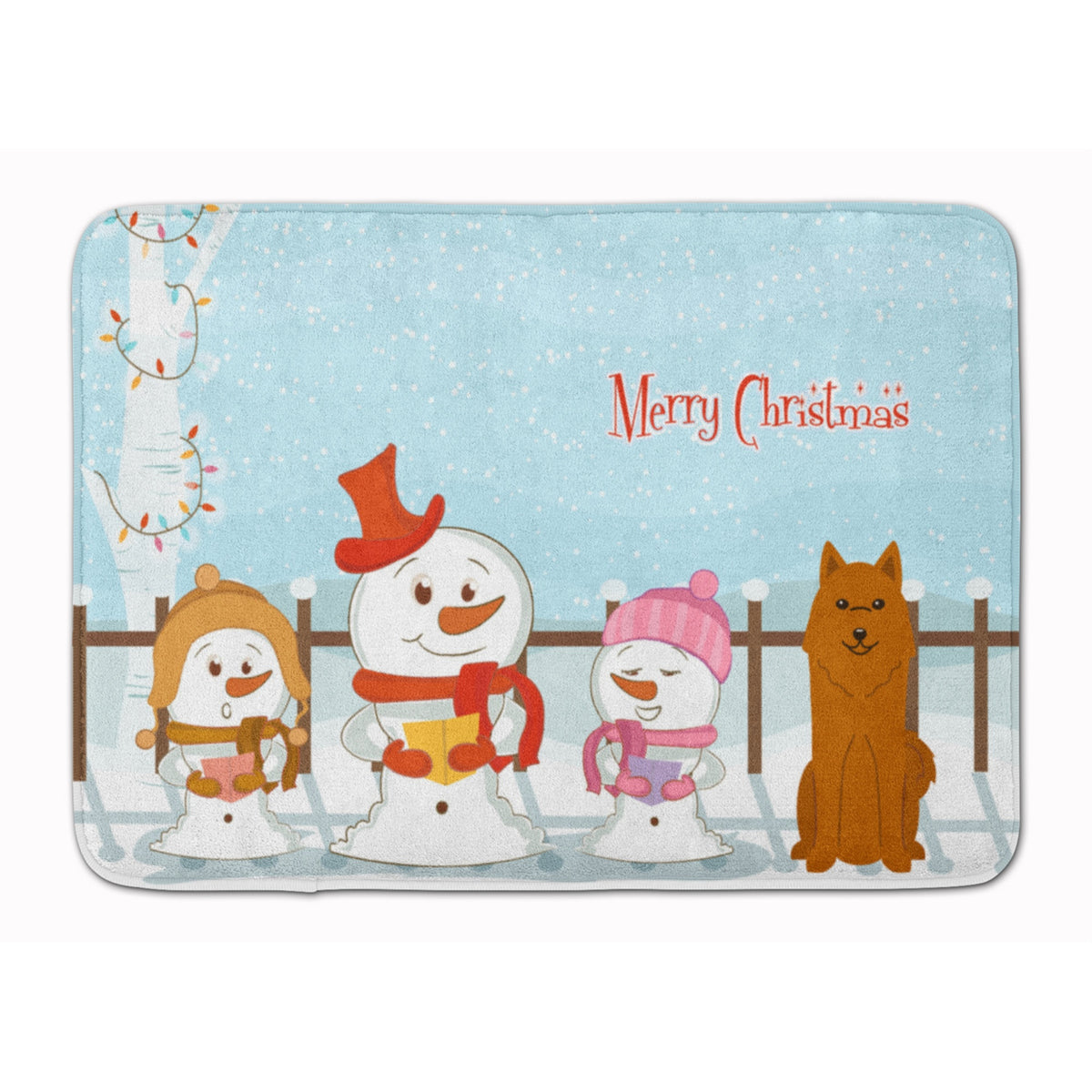 Caroline'S Treasures Merry Christmas Karelian Bear Dog Floor Mat, 19 X 27, Multicolor