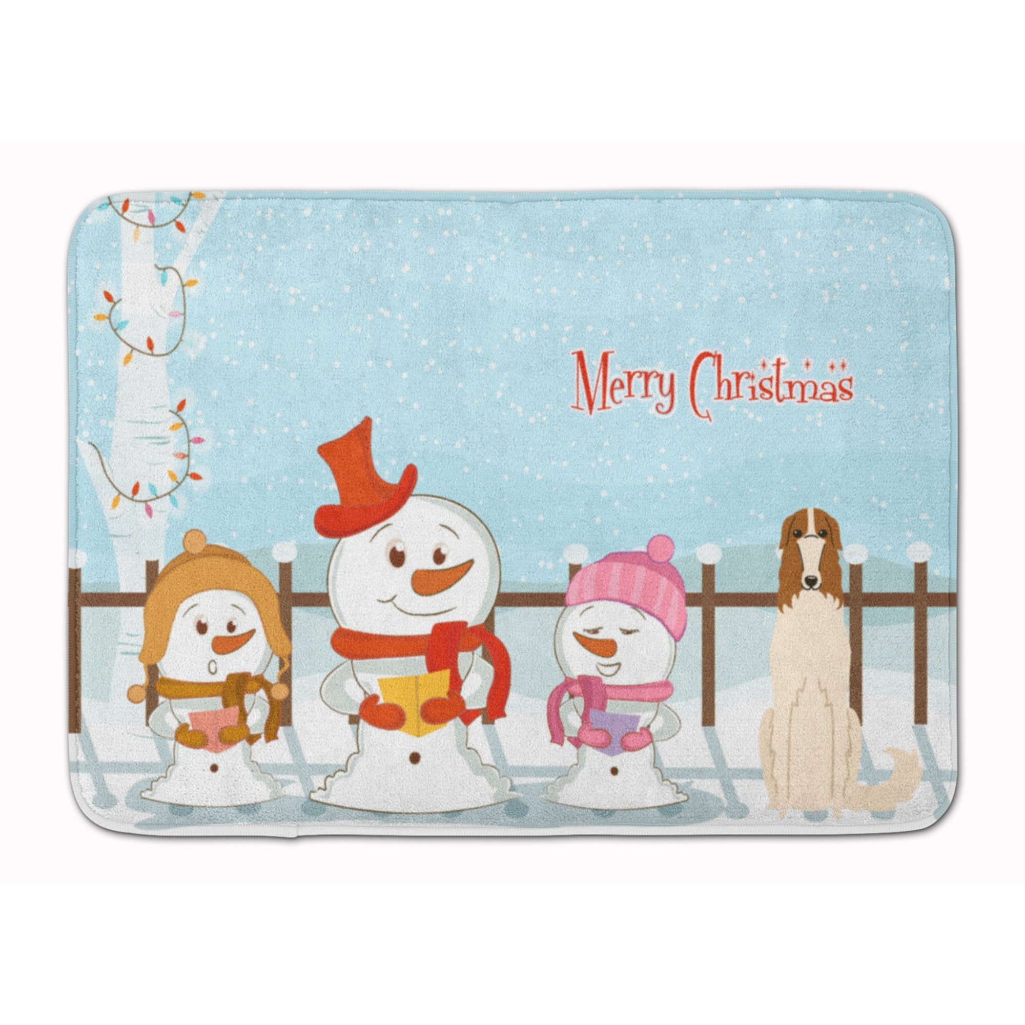 Caroline'S Treasures Merry Christmas Carolers Borzoi Floor Mat, 19 X 27, Multicolor