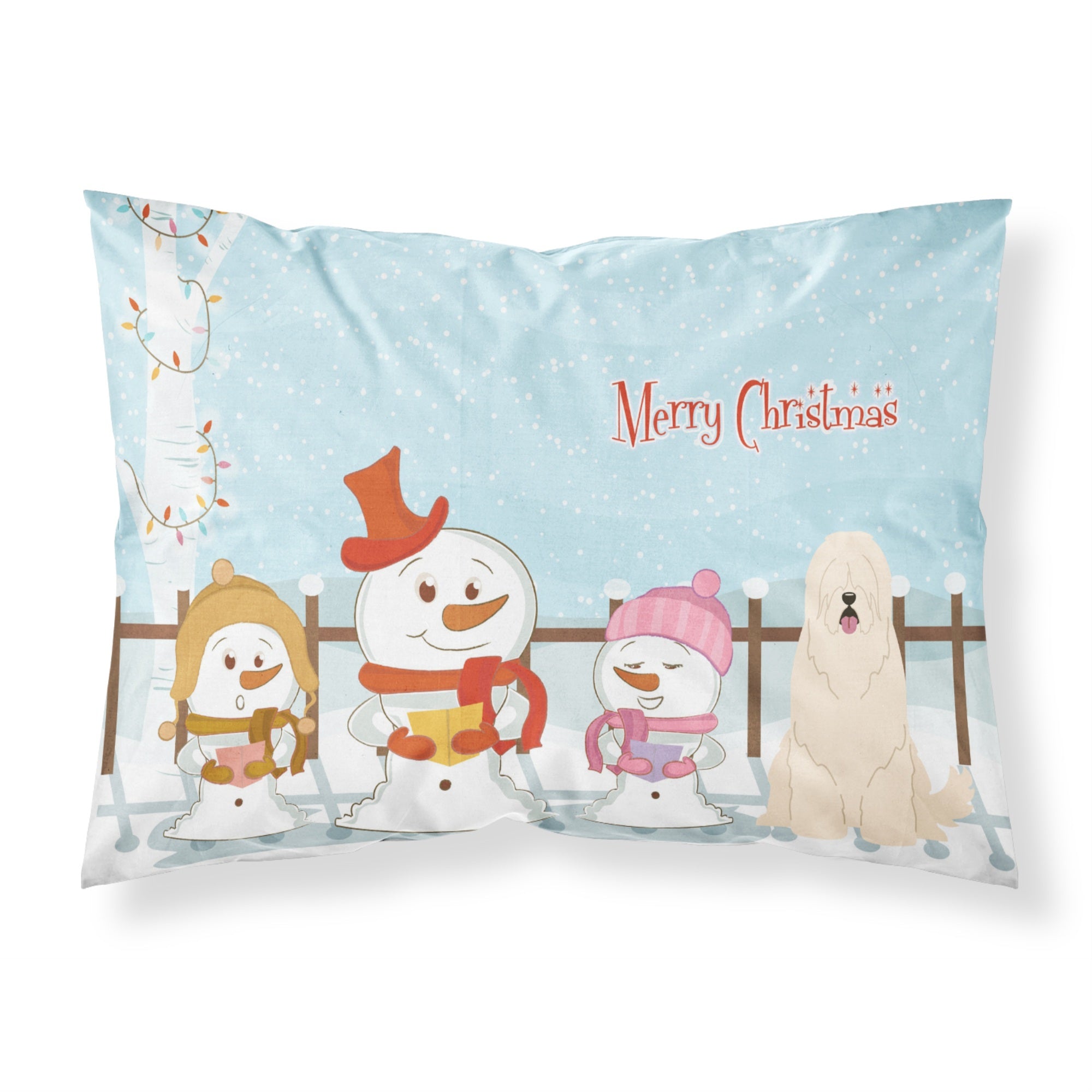 Caroline'S Treasures Christmas Carolers Merry South Russian Sheepdog Fabric Standard Pillowcase Bb2355Pillowcase