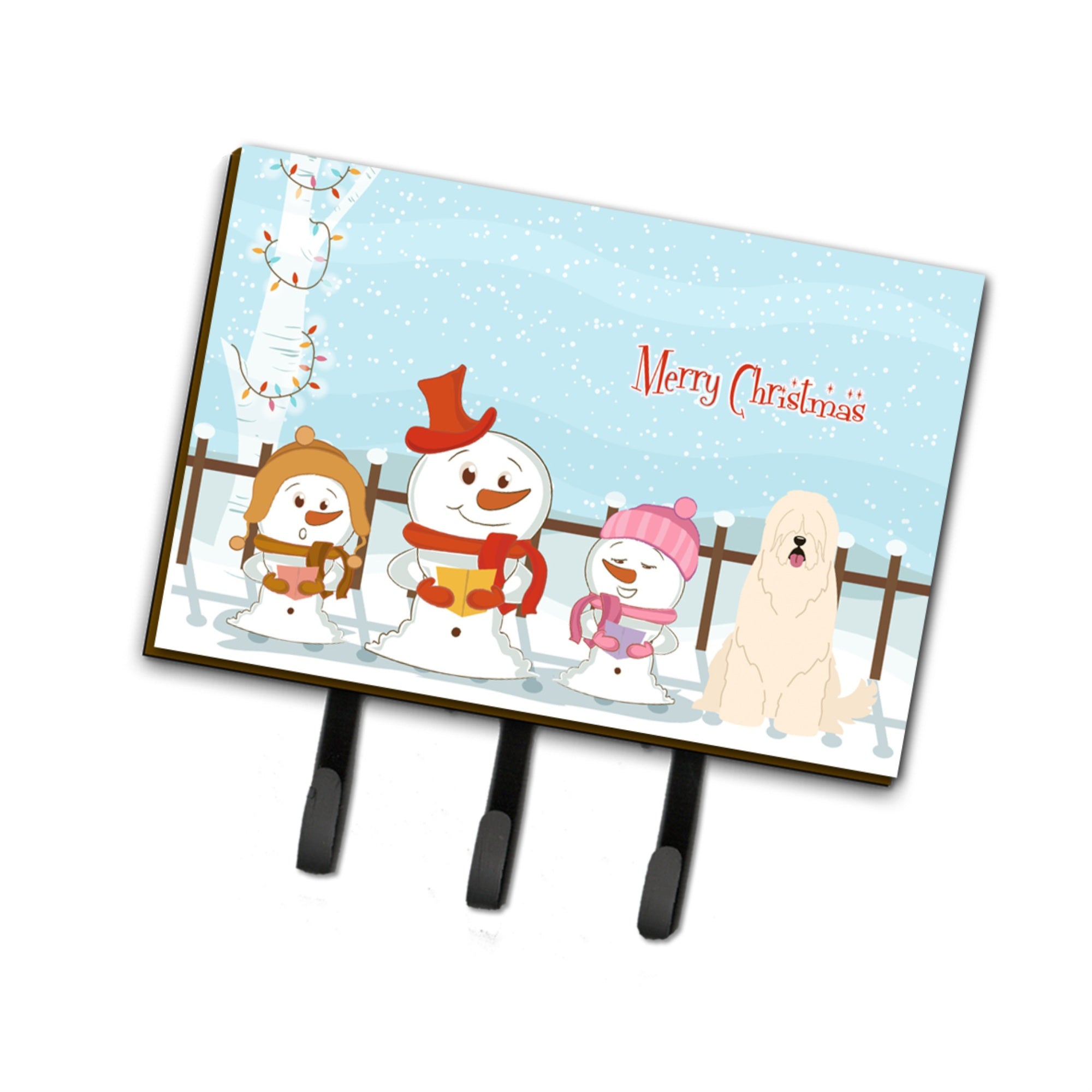 Caroline'S Treasures Merry Christmas Carolers South Russian Sheepdog Leash Or Key Holder Bb2355Th68, Triple, Multicolor