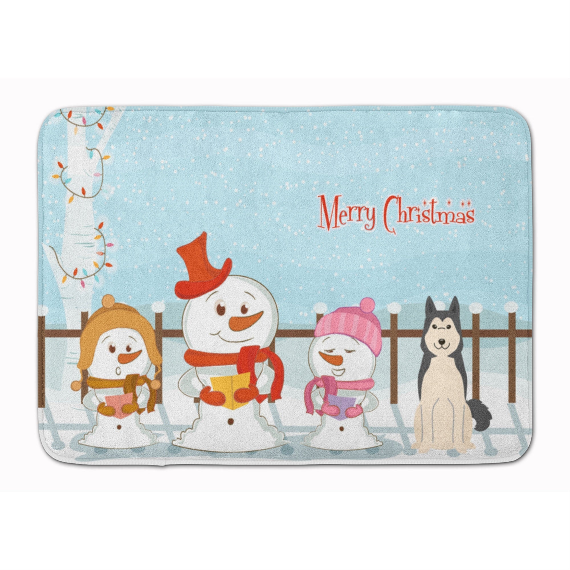Caroline'S Treasures Christmas West Siberian Laika Spitz Floor Mat, 19 X 27, Multicolor
