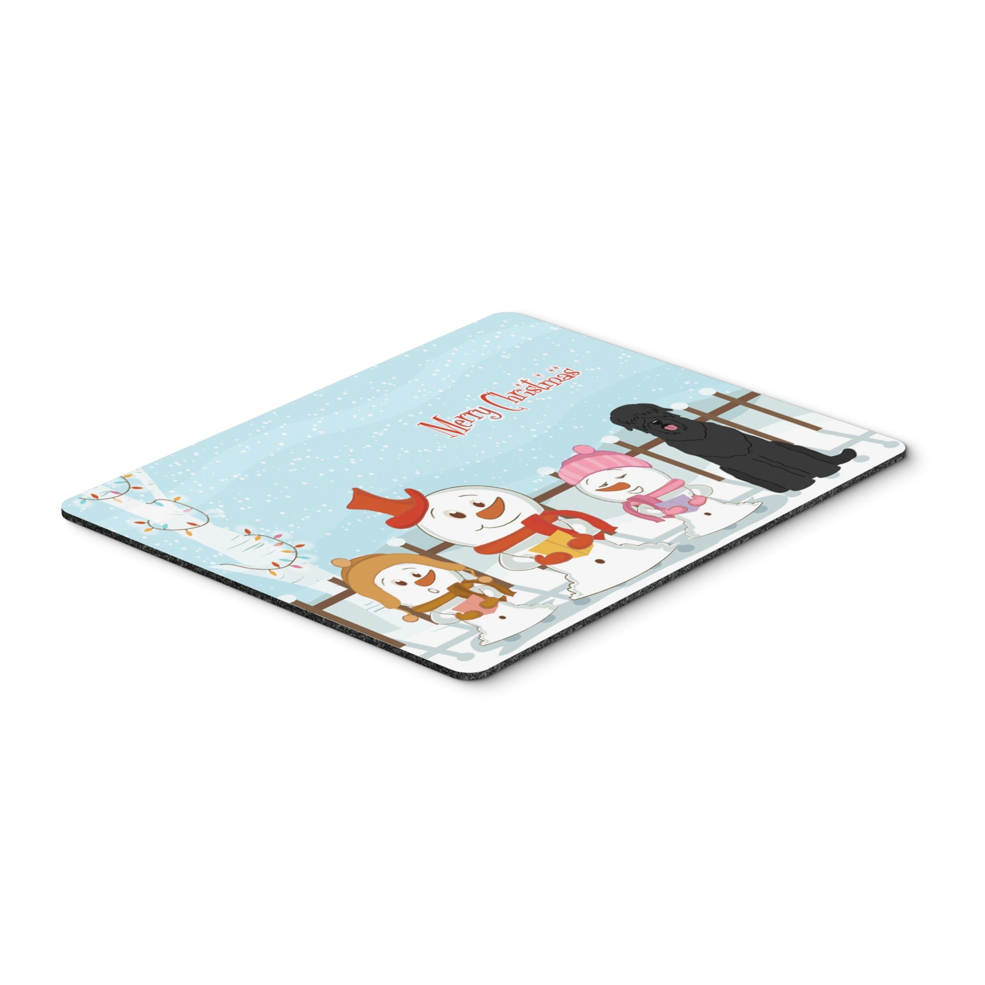Caroline'S Treasures Merry Christmas Black Russian Terrier Mouse Pad,  Multicolor, 7.75X9.25 (Bb2357Mp)