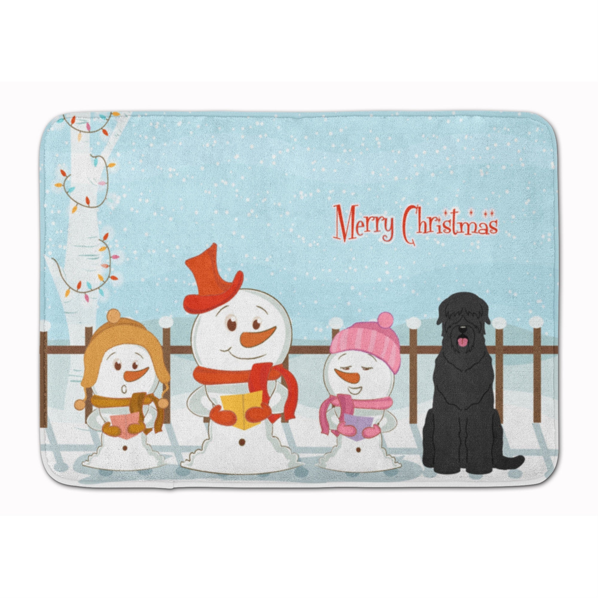 Caroline'S Treasures Merry Christmas Black Russian Terrier Floor Mat, 19 X 27, Multicolor