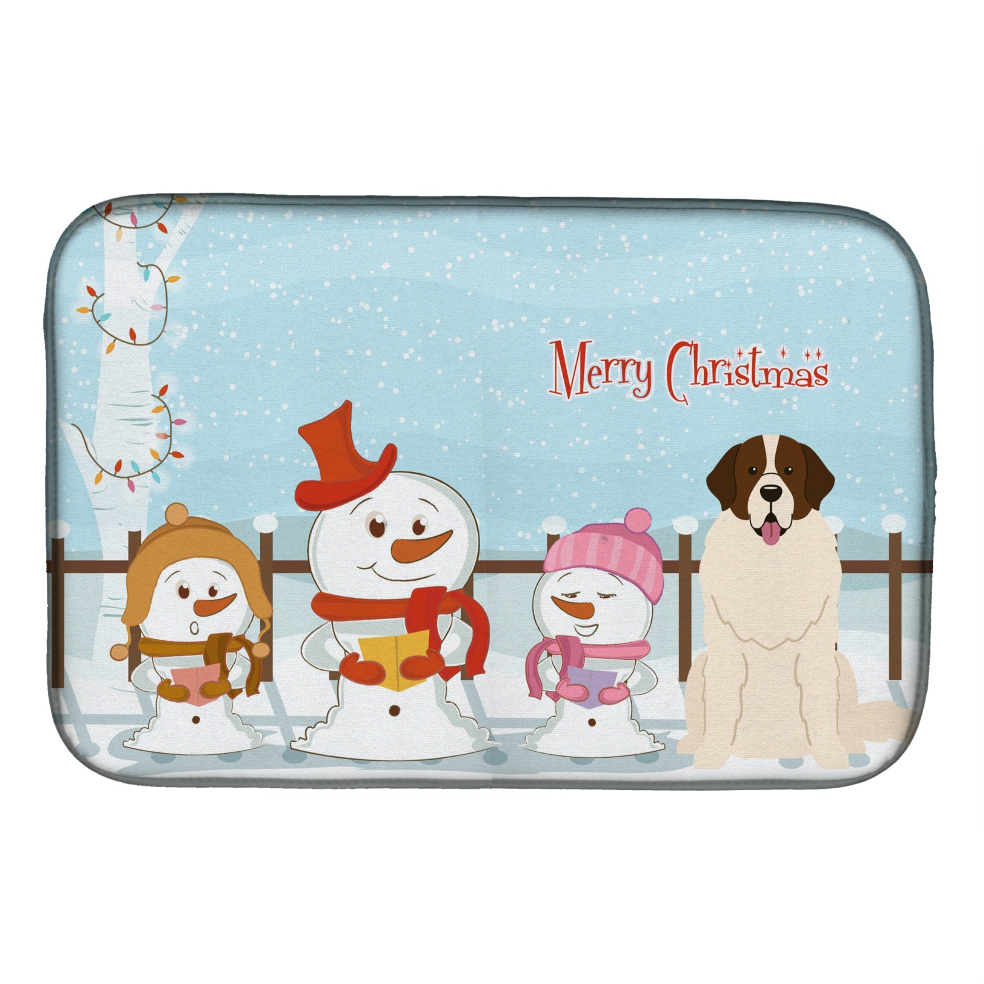 Caroline'S Treasures Merry Christmas Carolers Moscow Watchdog Dish Drying Mat, 14 X 21