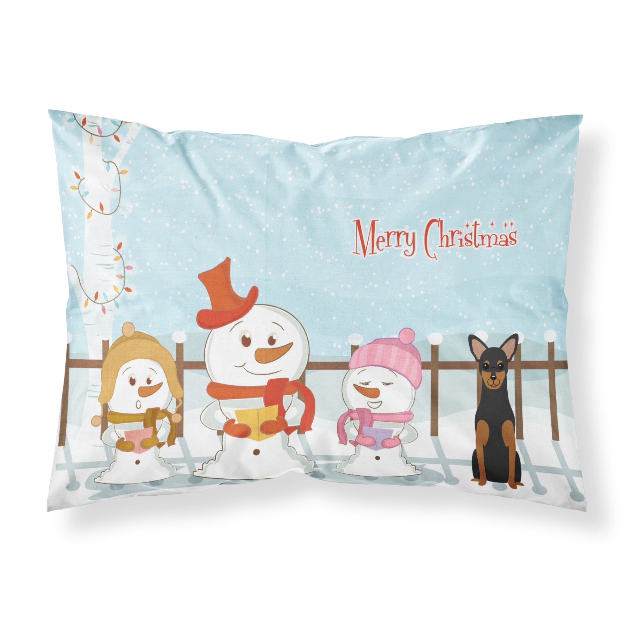 Caroline'S Treasures Merry Christmas Carolers Manchester Terrier Fabric Standard Pillowcase Bb2359Pillowcase, Multicolor