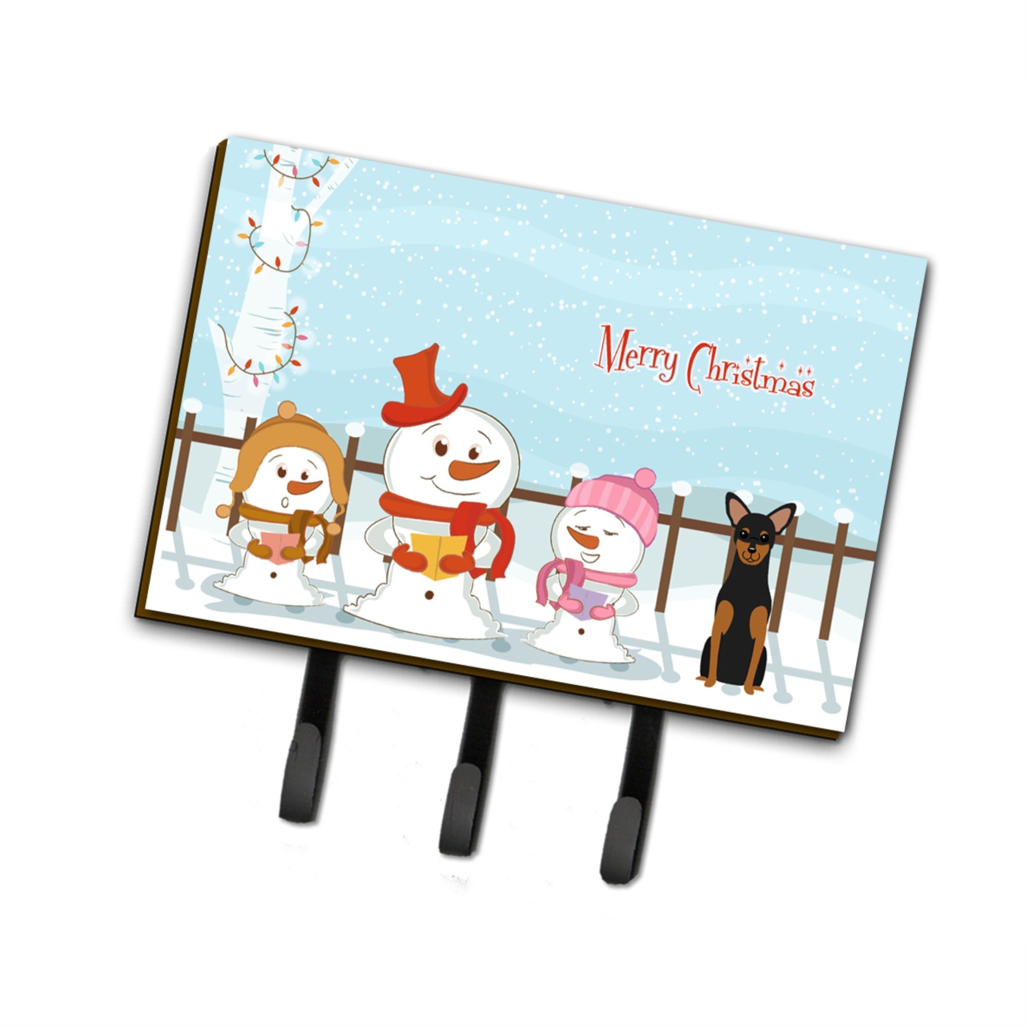 Caroline'S Treasures Christmas Carolers Merry Manchester Terrier Leash Or Key Holder Bb2359Th68, Triple