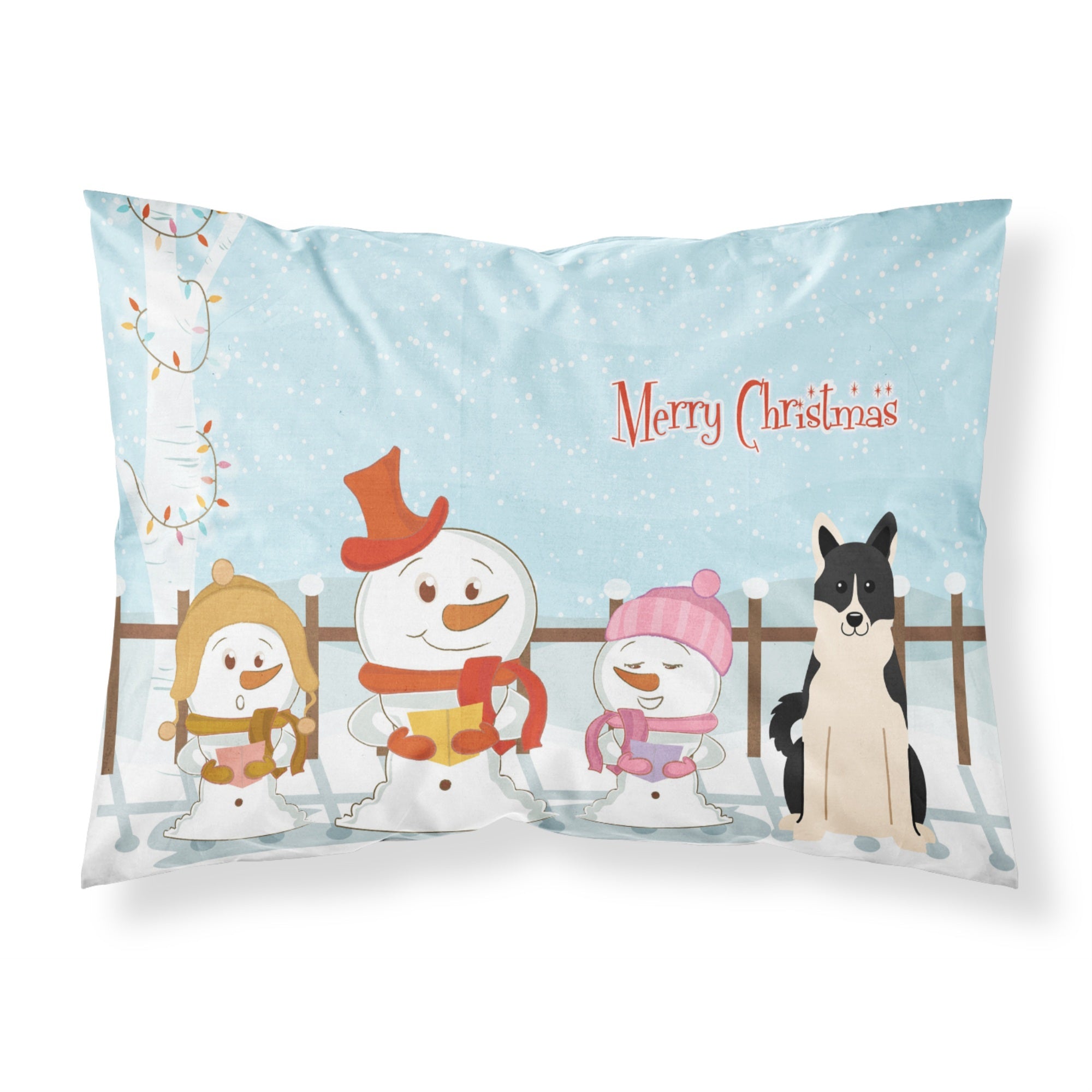Caroline'S Treasures Merry Christmas Carolers Russo-European Laika Spitz Fabric Standard Pillowcase Bb2360Pillowcase, Multicol