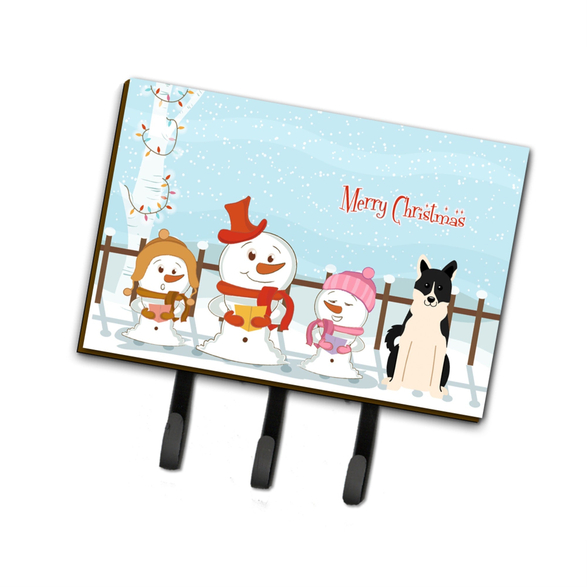 Caroline'S Treasures Merry Christmas Carolers Russo-European Laika Spitz Leash Or Key Holder Bb2360Th68, Triple, Multicolor